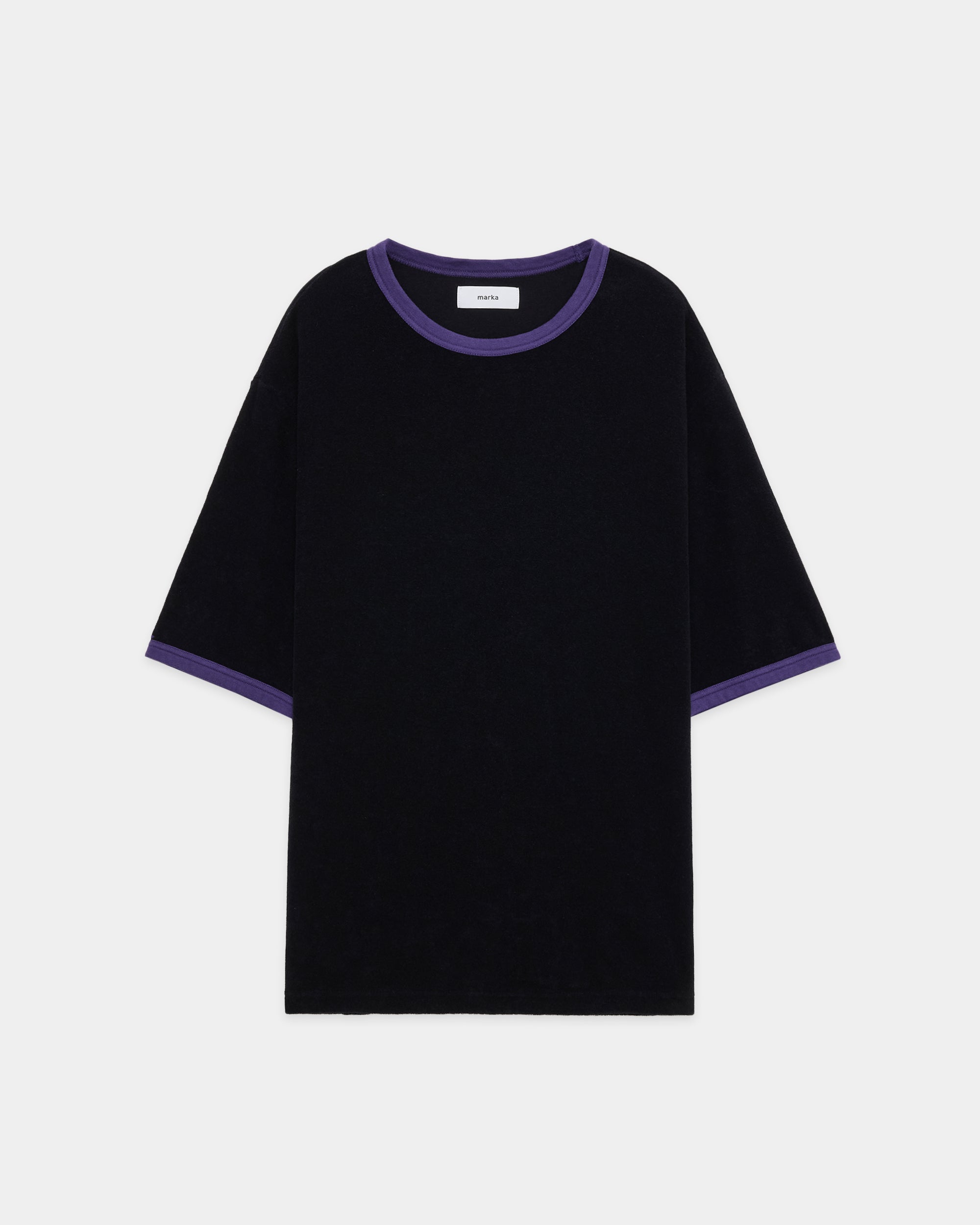 オーガニックコットンパイル / リンガーパイルTEE, Black