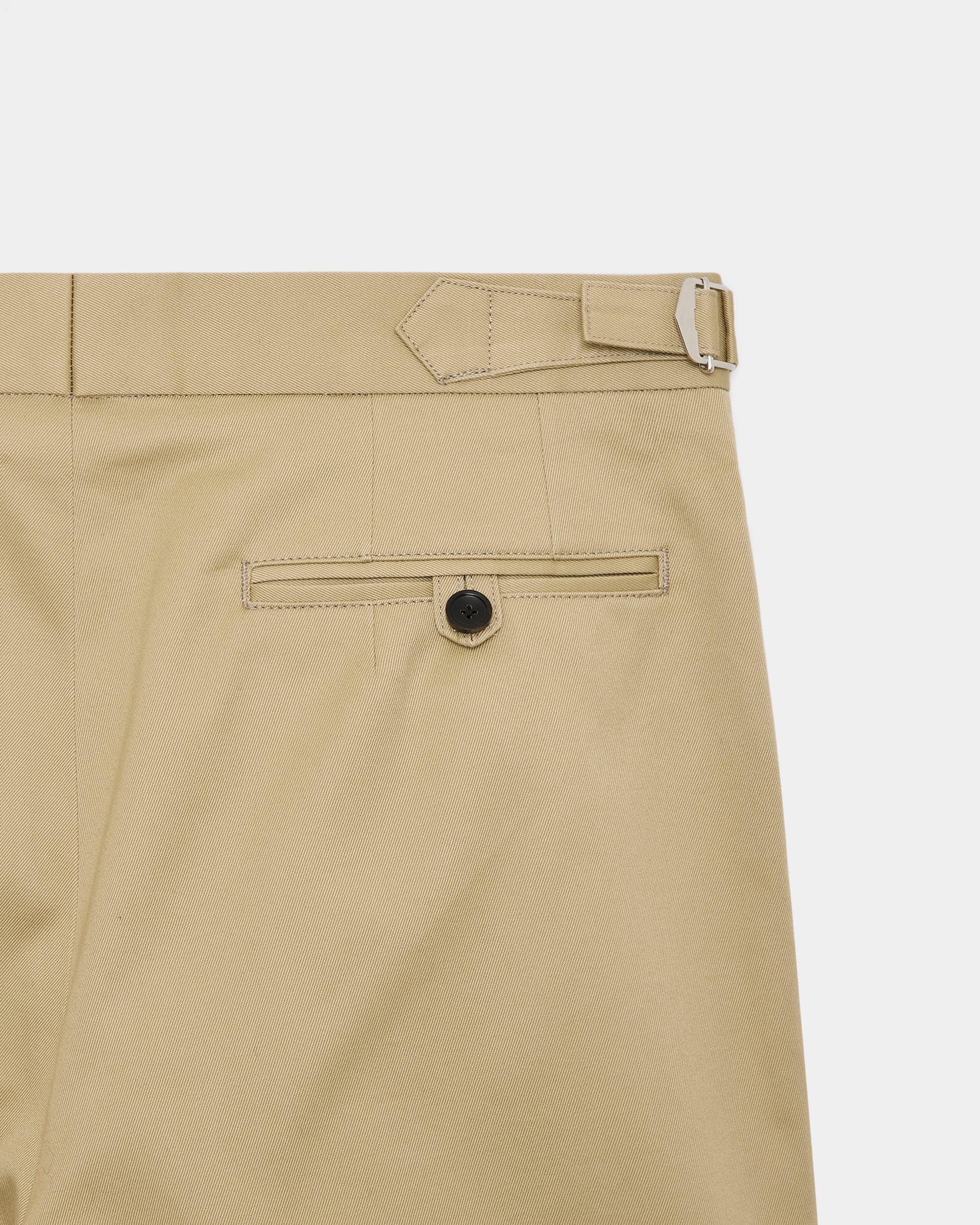 ORGANIC COTTON TWILL TWO TUCK CROPPED TROUSERS, Beige