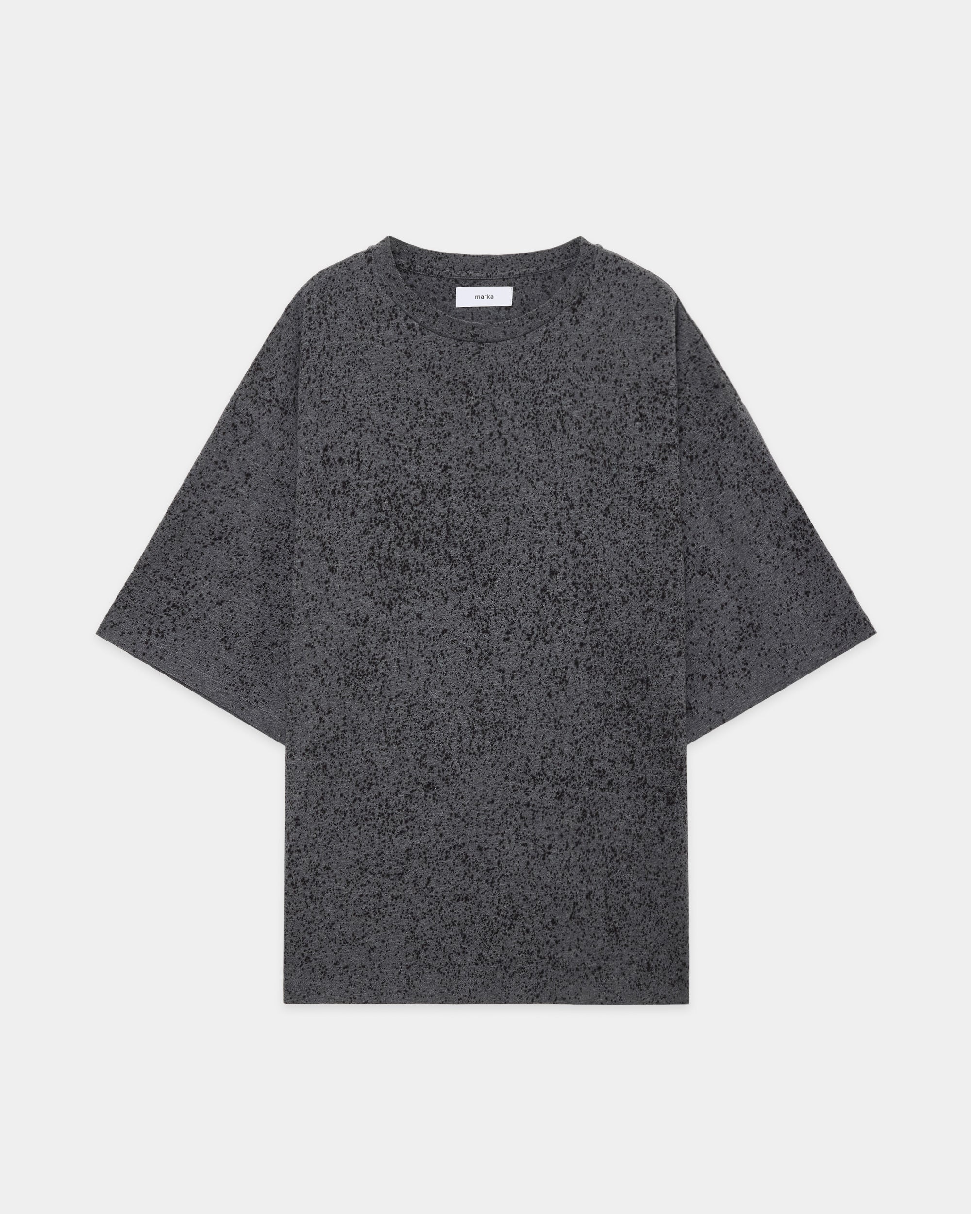 オーガニックコットンソフト天竺 / ルーズフィットスプラッシュTEE, Top Charcoal