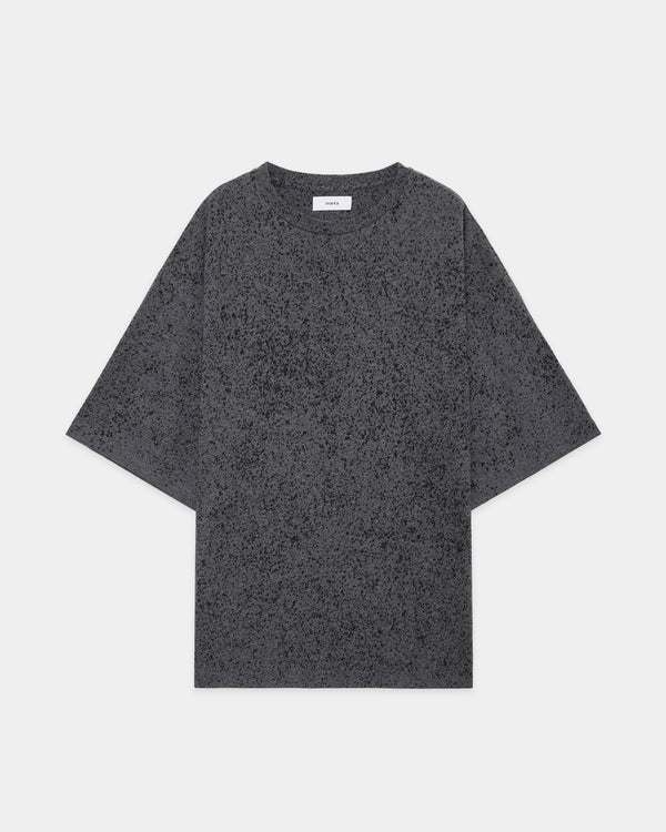 30/1 ORGANIC COTTON KNIT LOOSE FIT SPLASH TEE, Top Charcoal