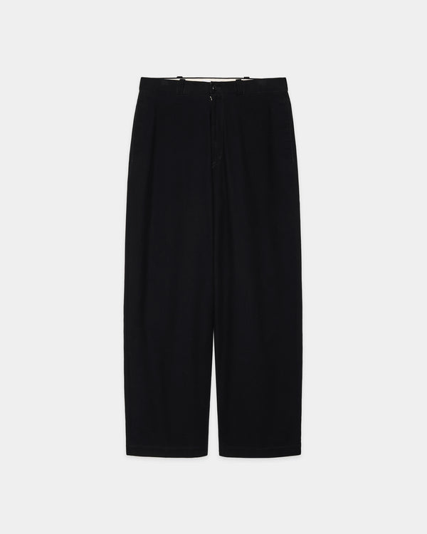 ORGANIC COTTON GABARDINE U.S.ARMY CHINO TROUSERS, Black