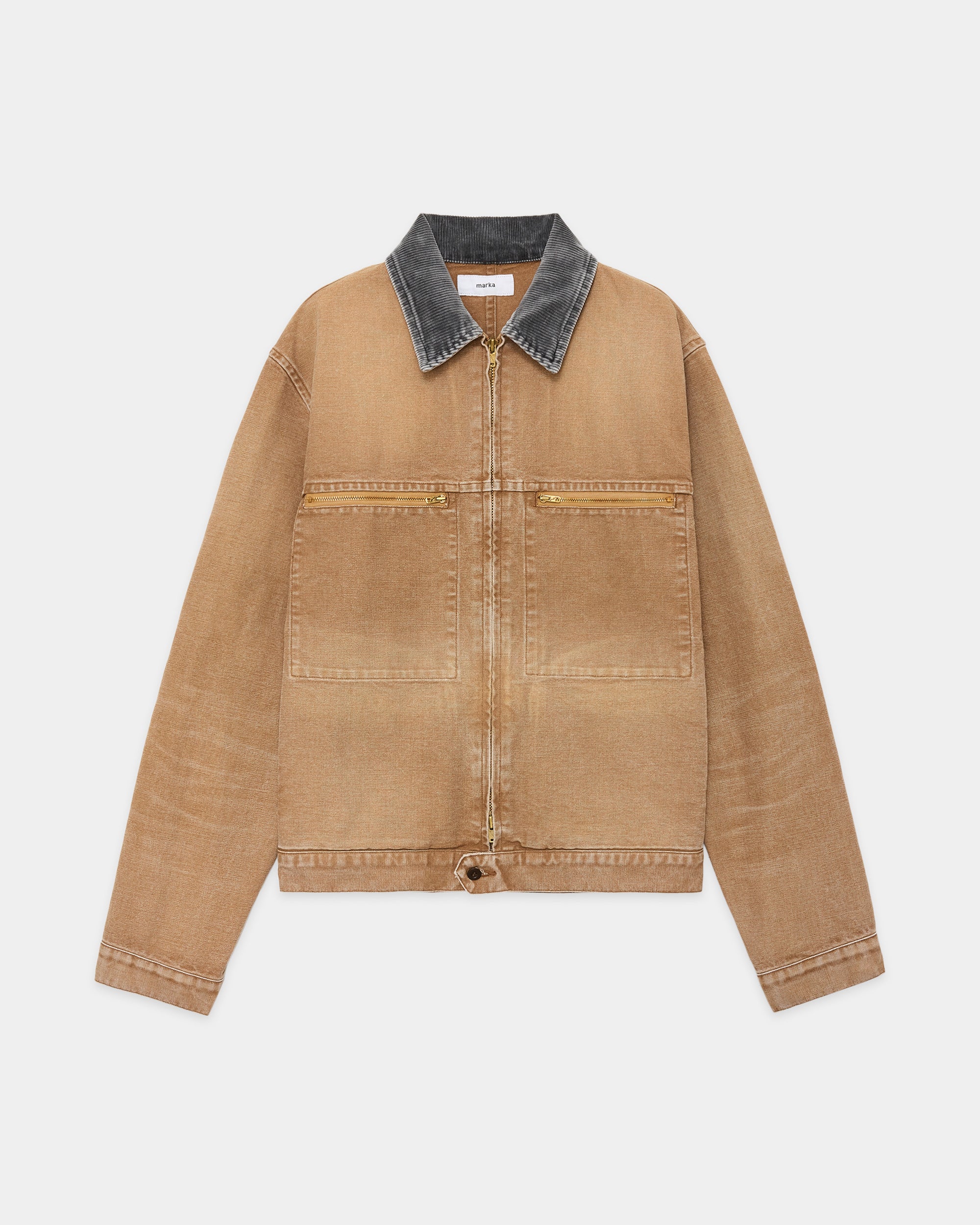 ORGANIC COTTON DUCK MECHANIC JACKET, Brown