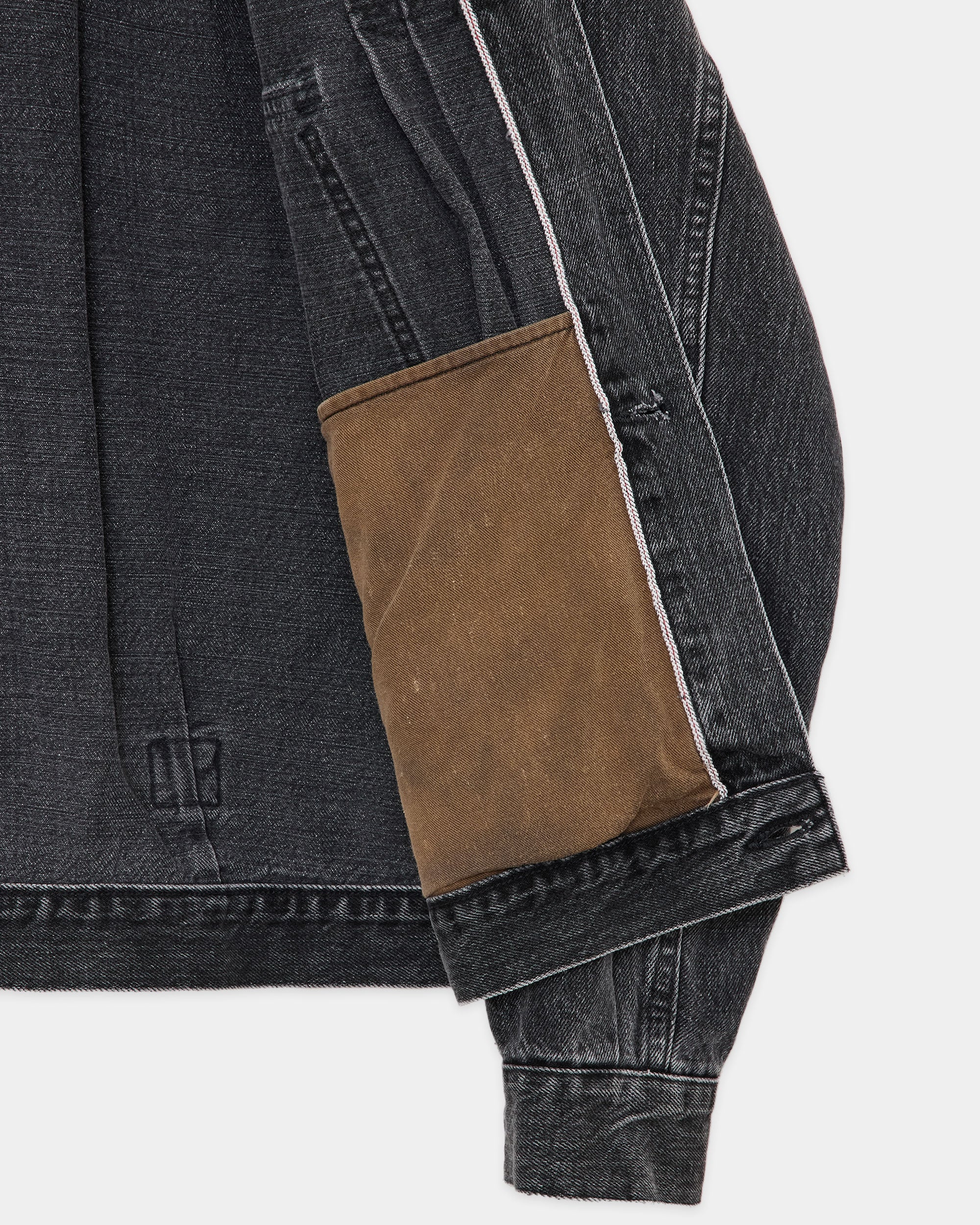 ORGANIC COTTON 13.5oz SELVEDGE DENIM TYPE-1 DENIM JACKET, Faded Black