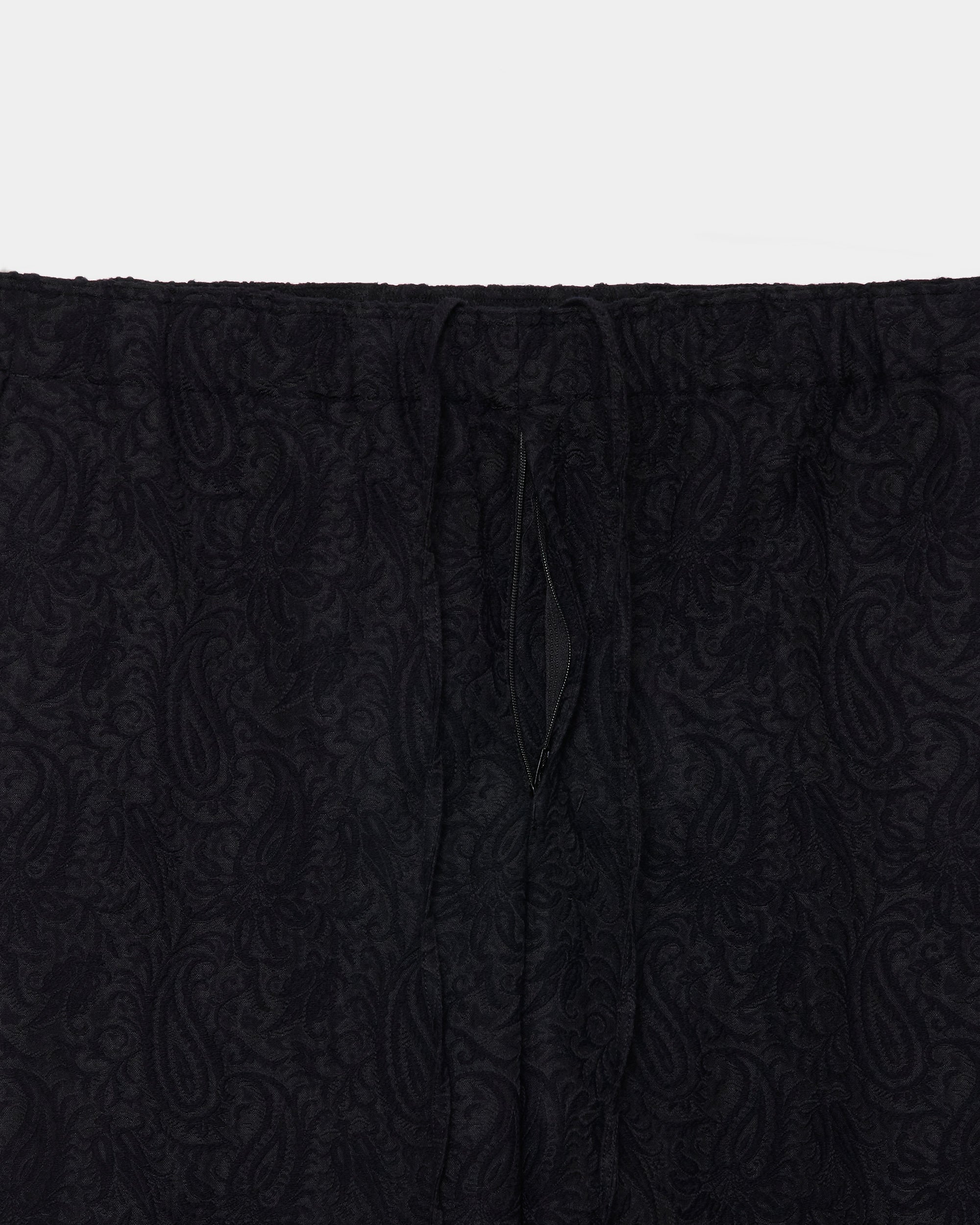 リサイクルポリエステル×リサイクルウール ペイズリージャカード / ワイドレッグイージーパンツ, Dark Navy