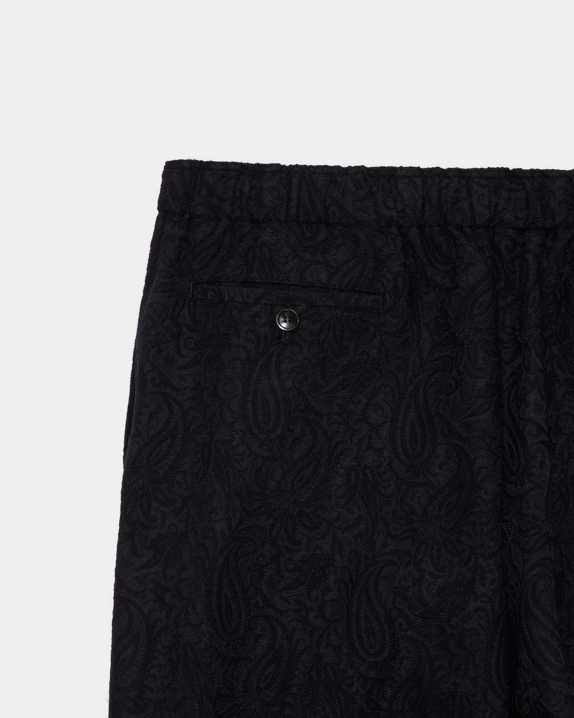 リサイクルポリエステル×リサイクルウール ペイズリージャカード / ワイドレッグイージーパンツ, Dark Navy