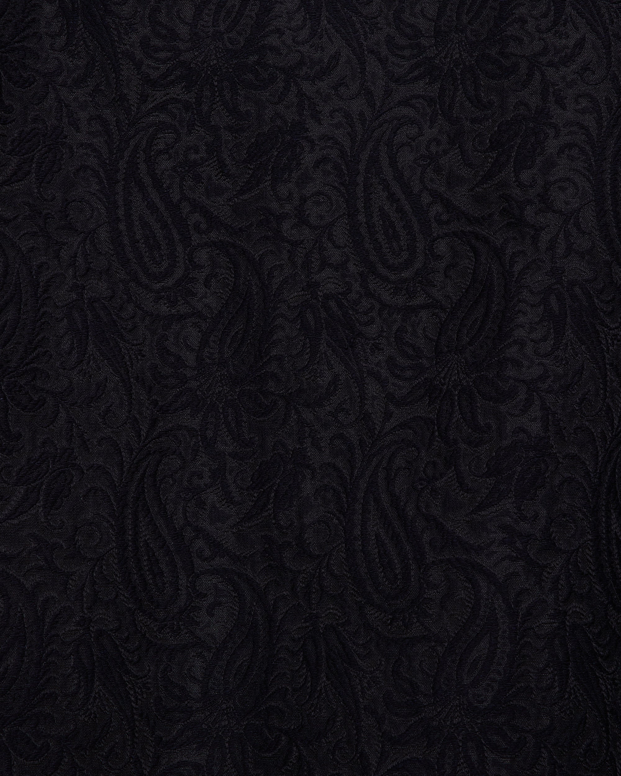 リサイクルポリエステル×リサイクルウール ペイズリージャカード / ワイドレッグイージーパンツ, Dark Navy