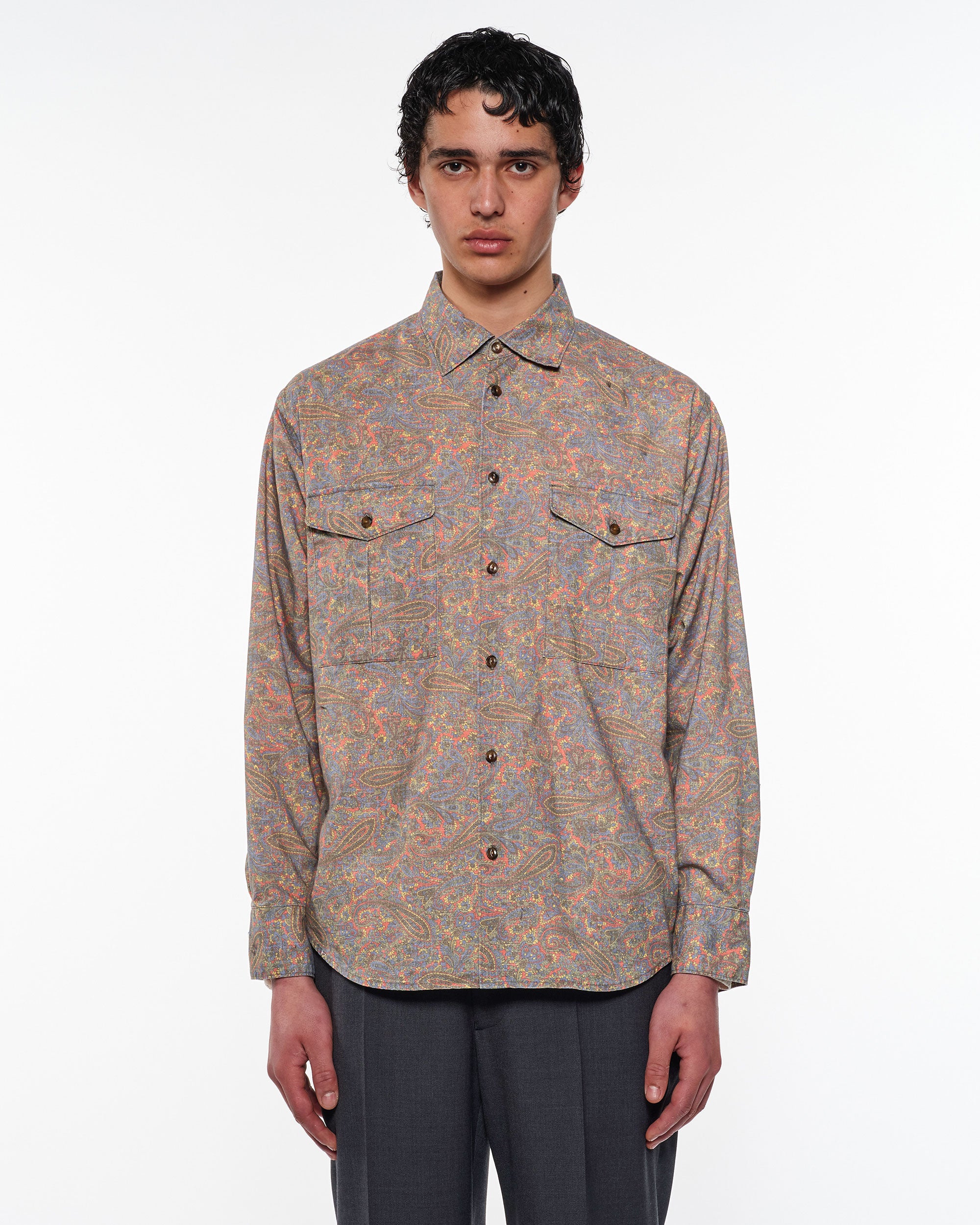 オーガニックコットンクロス / オフィサーシャツ, Paisley