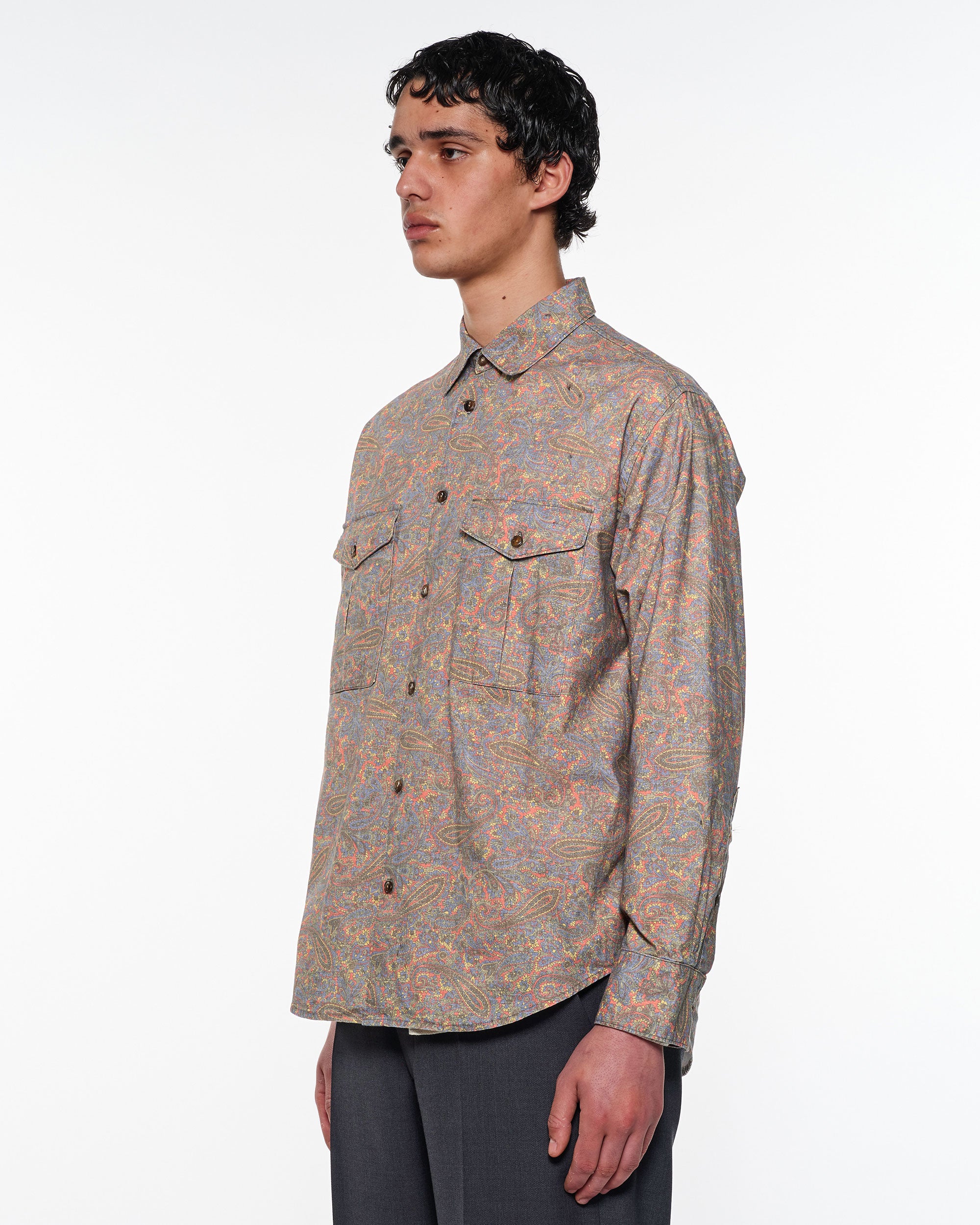 オーガニックコットンクロス / オフィサーシャツ, Paisley