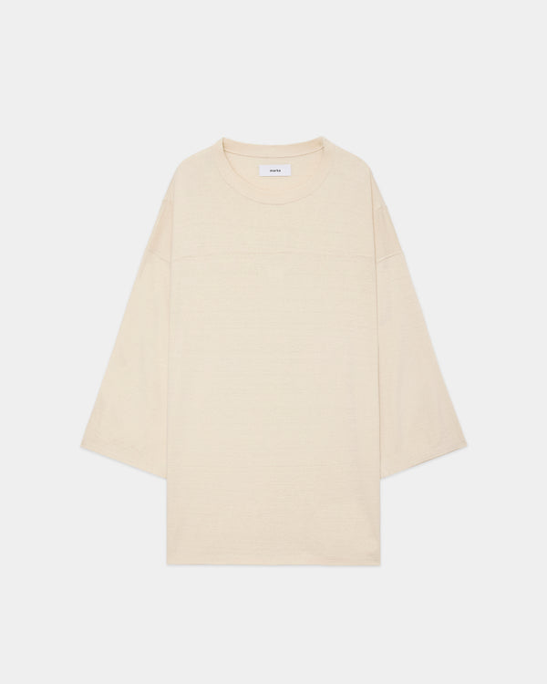 NOIL SILK KNIT BALL GAMES THREE-QUARTER SLEEVE TEE, Ivory