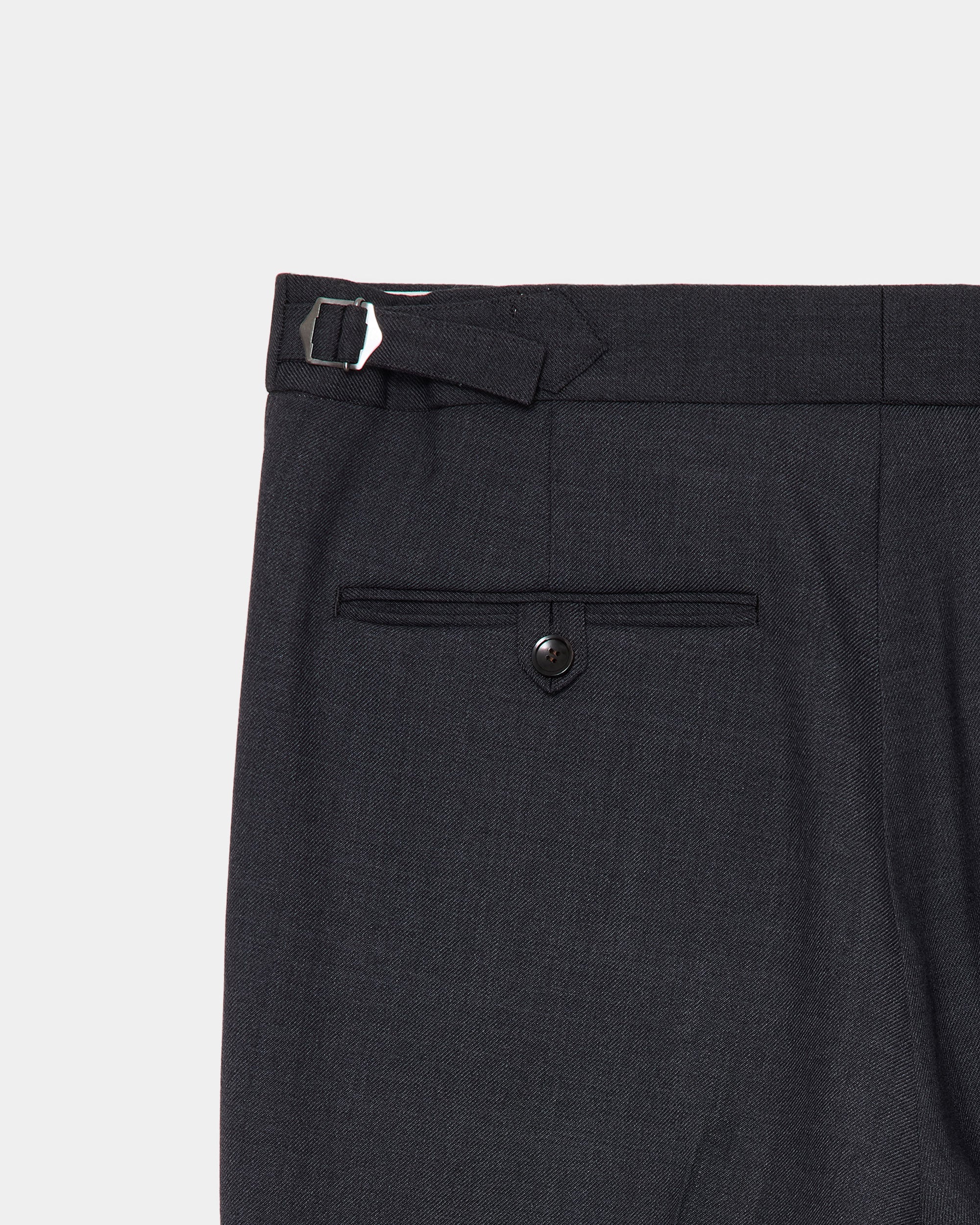 RECYCLED POLYESTER NON-MULESED WOOL GABARDINE REGULAR STRAIGHT TROUSERS, Charcoal Gray