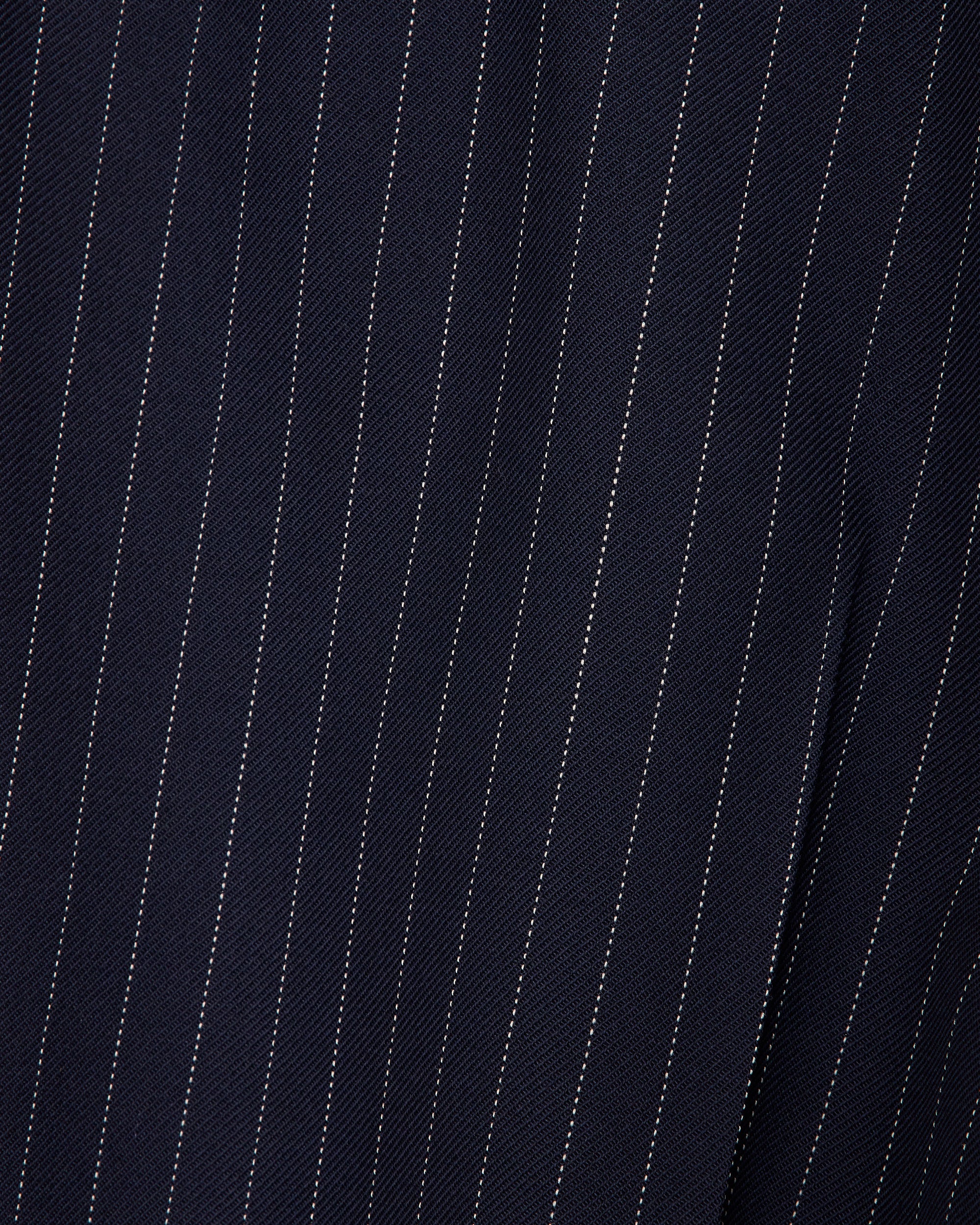 リサイクルポリエステル ノンミュールジングウールギャバジン / レギュラーストレートトラウザーズ, Navy Stripe