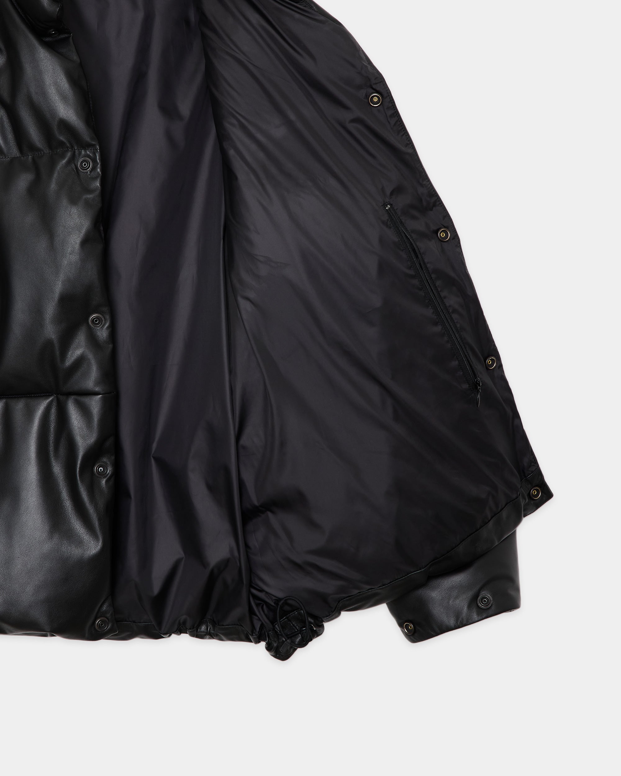 Sheep Leather Leather Leather Down Jacket, Black
