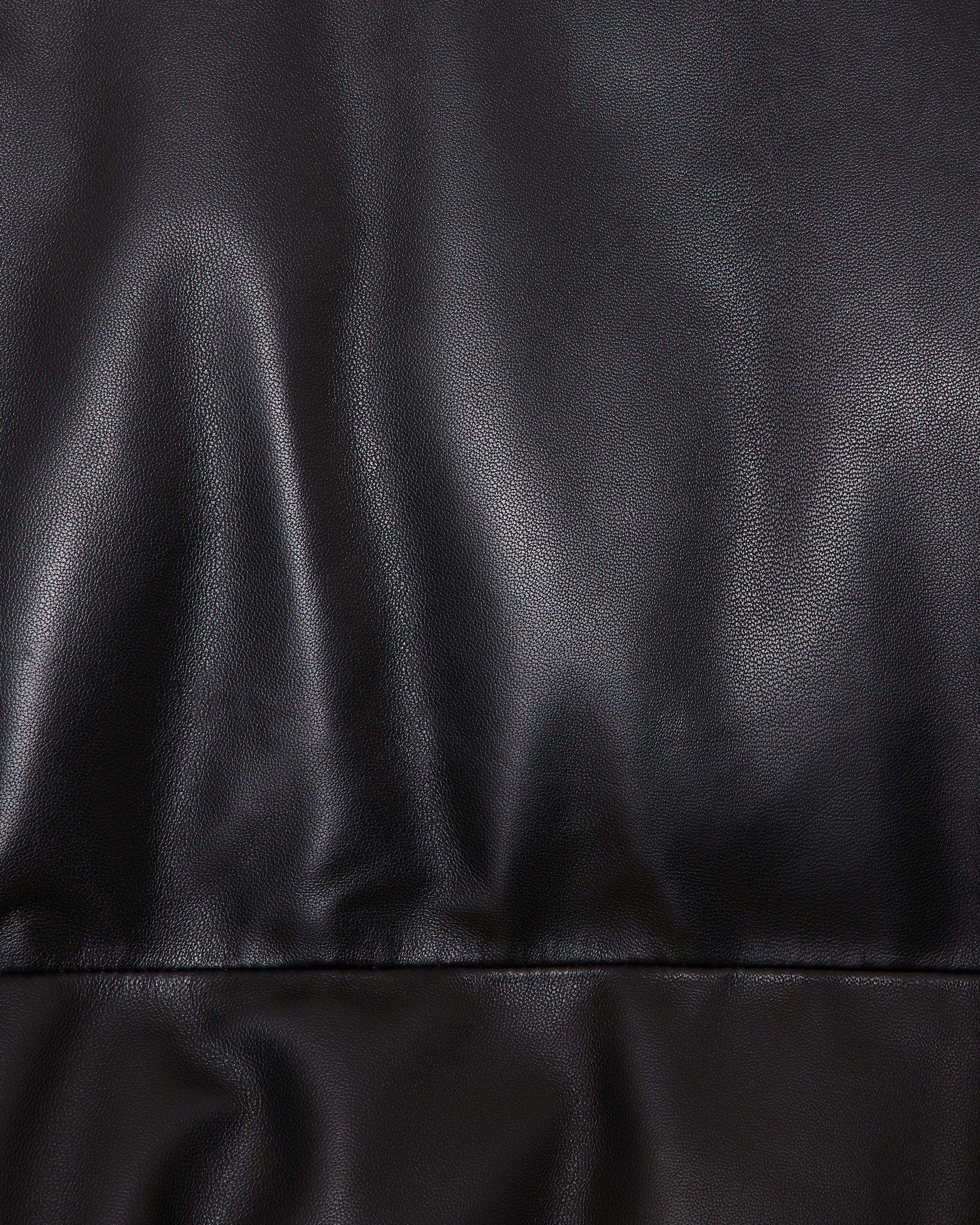 Sheep Leather Leather Leather Down Jacket, Black