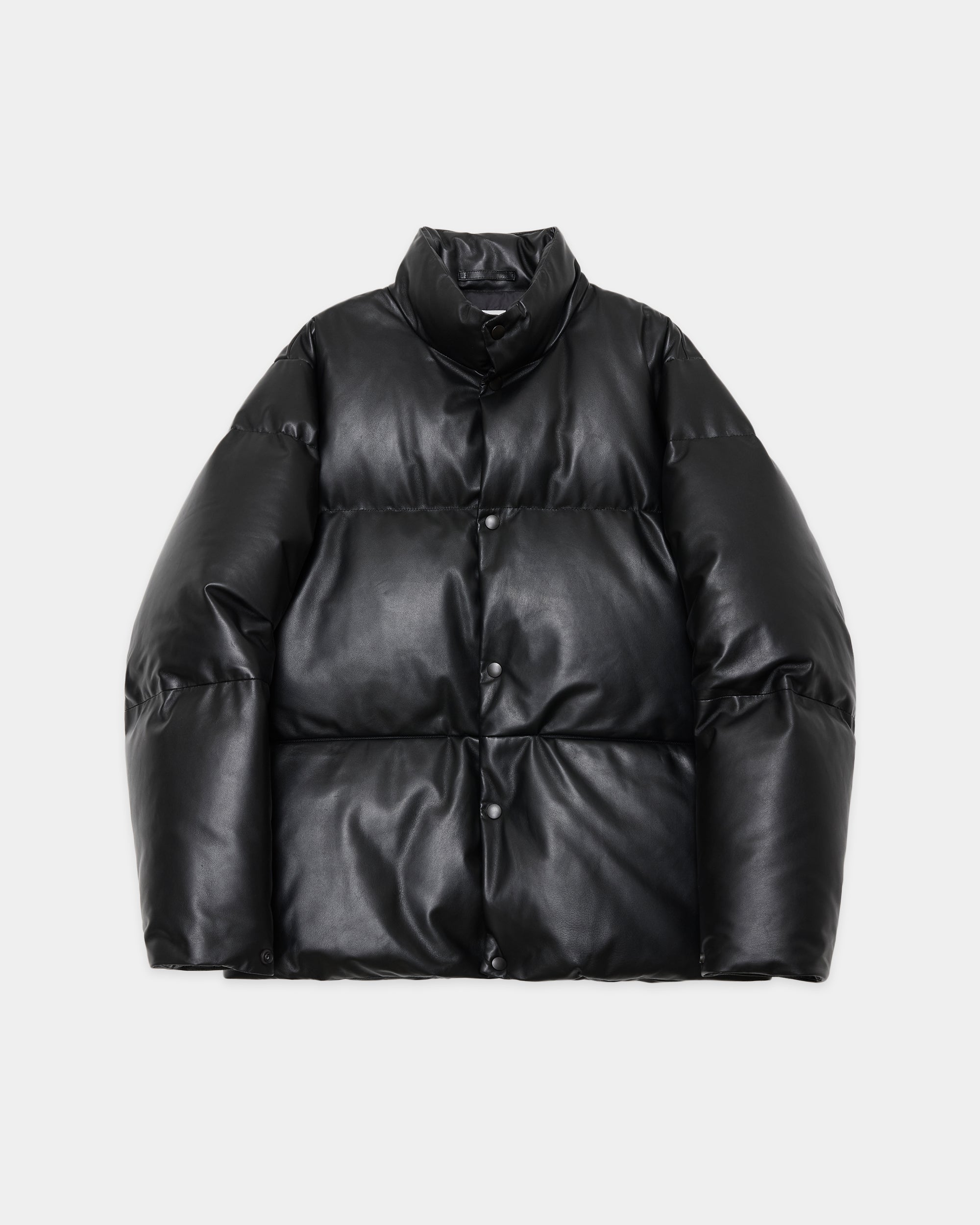 Sheep Leather Leather Leather Down Jacket, Black