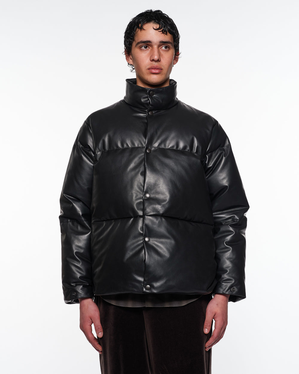 シープレザー / レザーダウンジャケット, Black