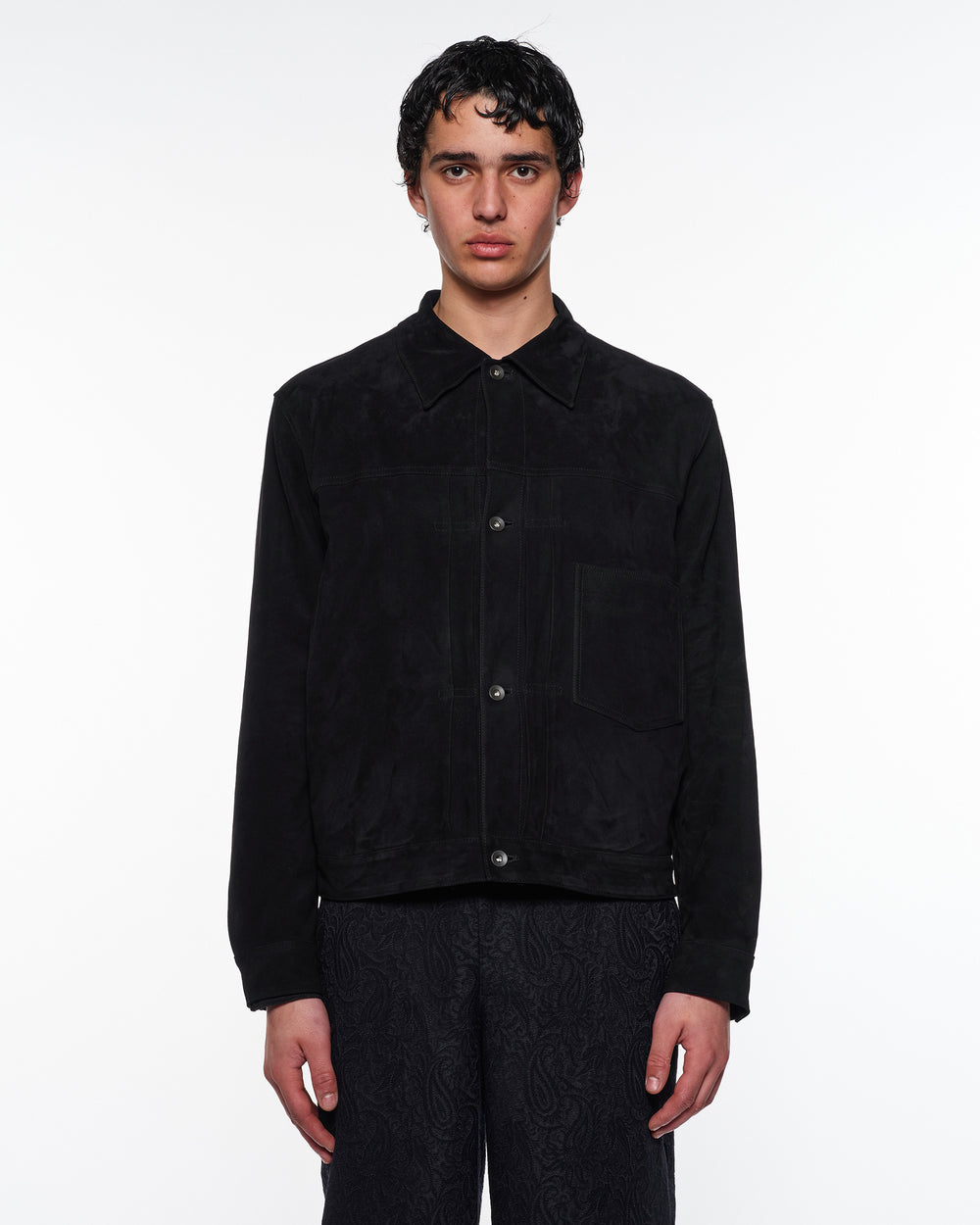 ゴートスエード / スウェードトラッカージャケット, Black