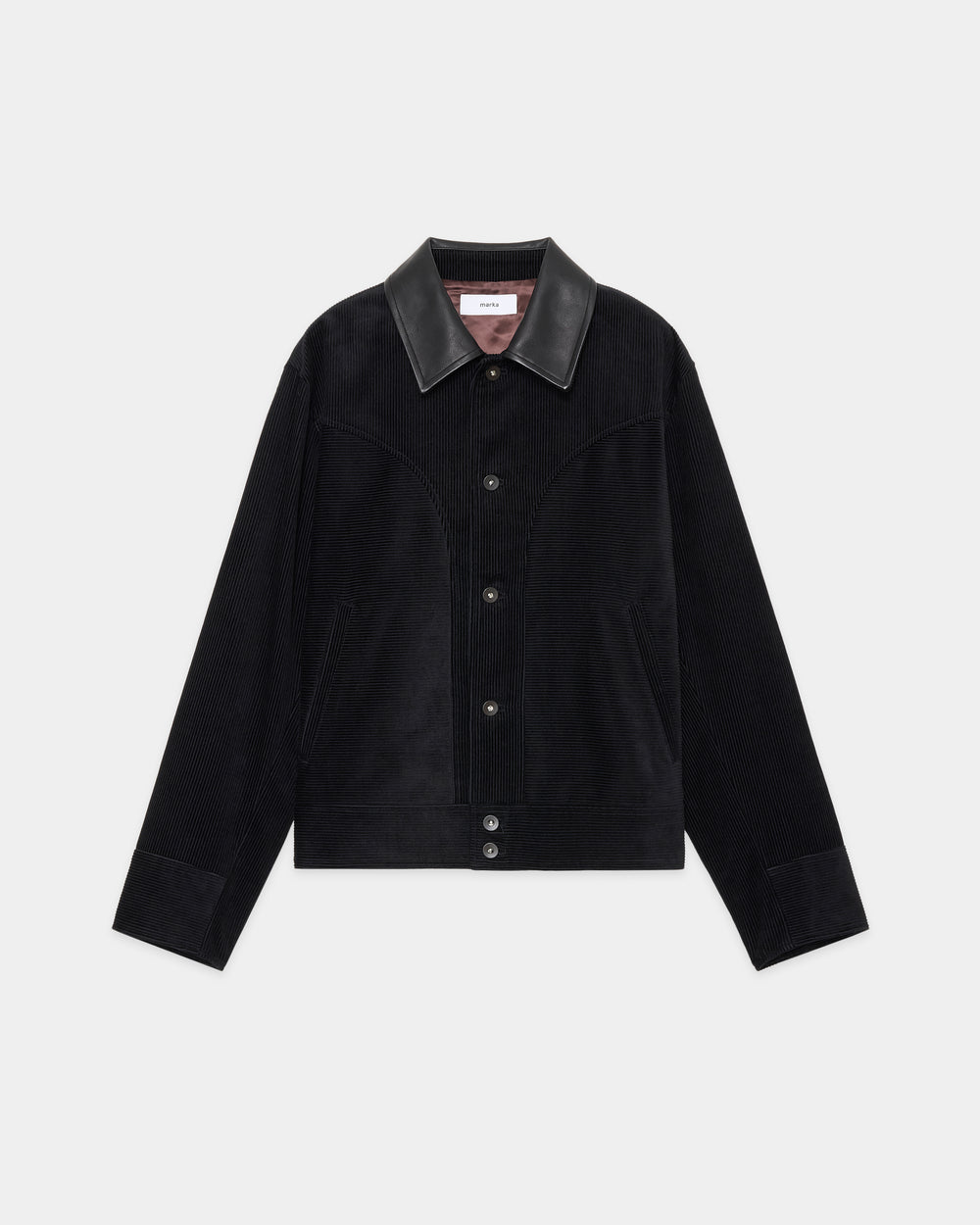Organic Cotton 8-Wale Corduroy Western Jacket, Black