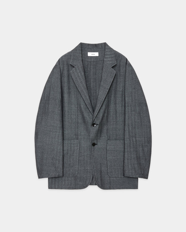 Tumbled Wool Serge Stroll Around Jacket, Herringbone