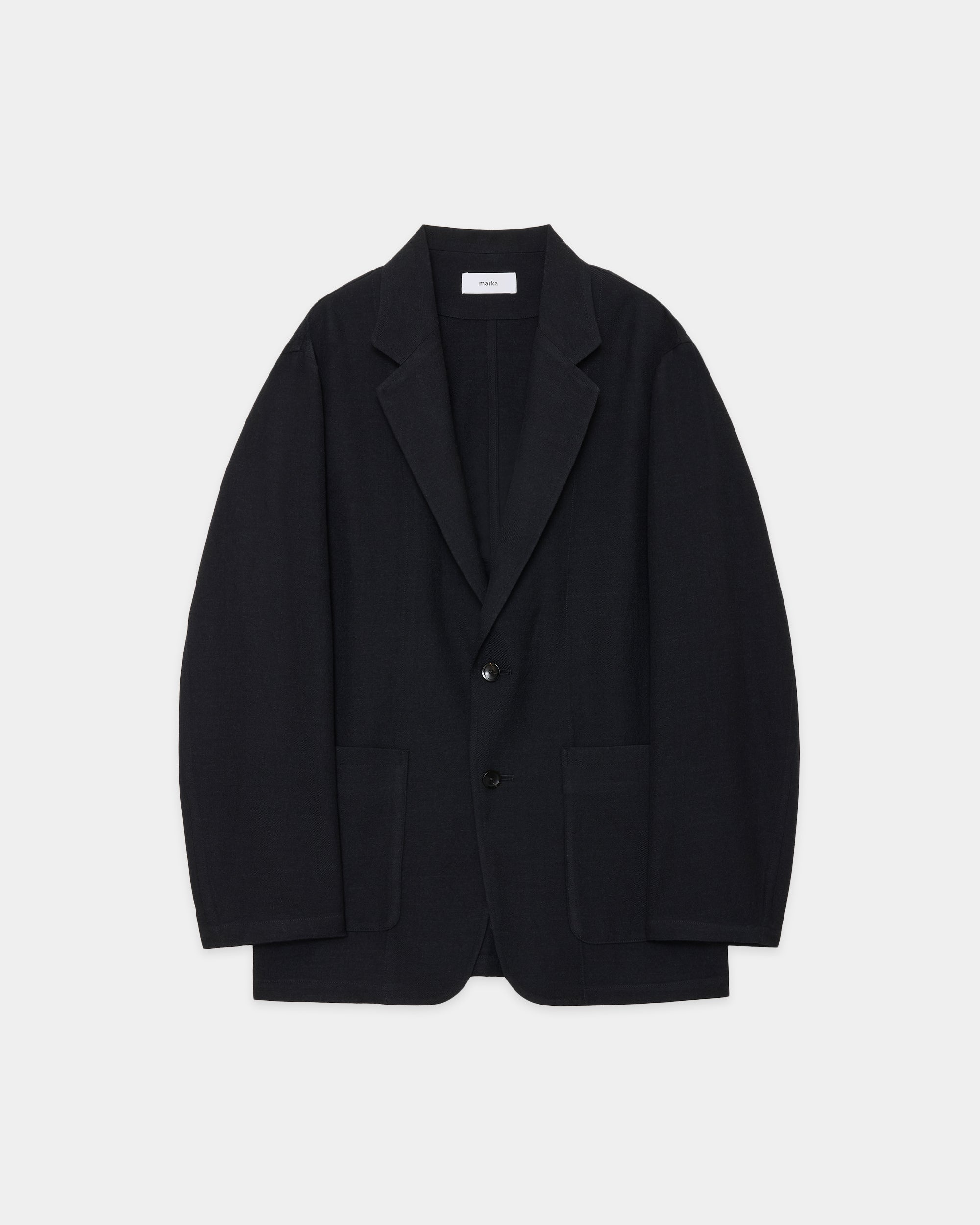 ウールサージ ワッシャータンブラー / ストロールアラウンドジャケット, Chambray Black