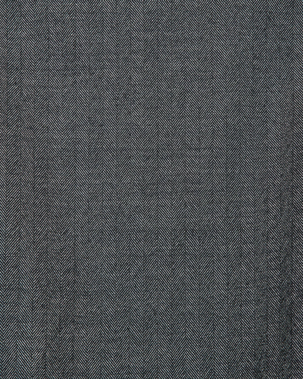 Tumbled Wool Serge Two Tuck Baggy Trousers, Herringbone
