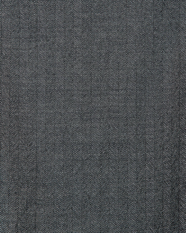 Tumbled Wool Serge Cocoon Wide Easy Pants, Herringbone