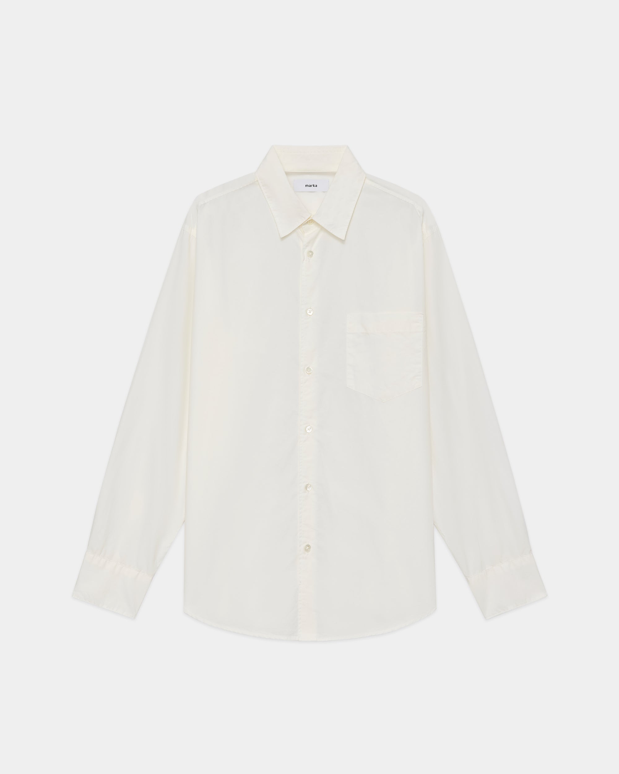 オーガニックコットンシルク120/2タイプライター / レギュラーカラーシャツ, White