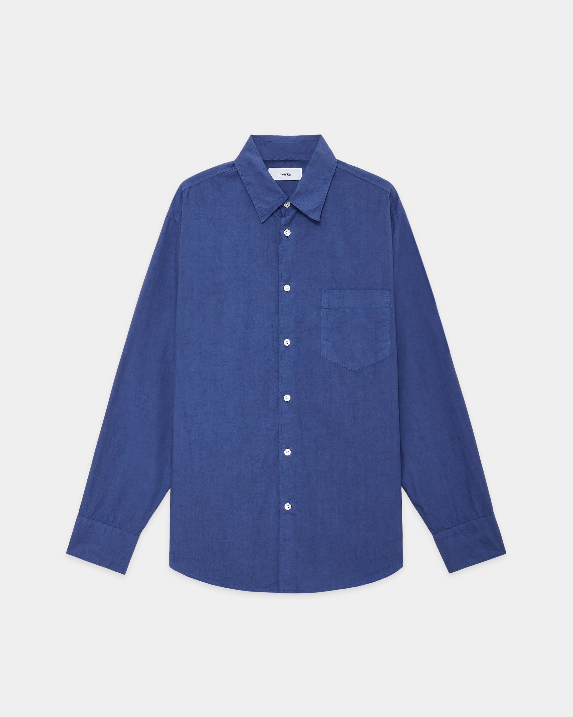 オーガニックコットンシルク120/2タイプライター / レギュラーカラーシャツ, Blue