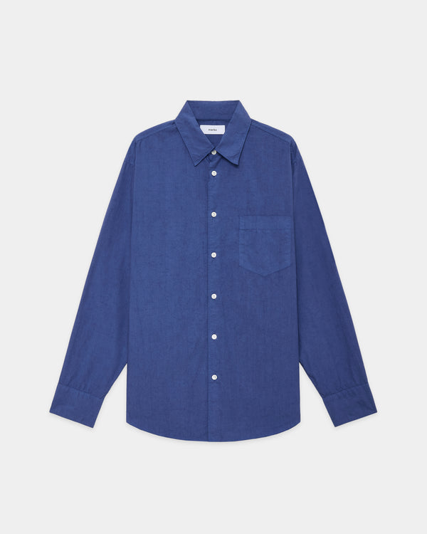 オーガニックコットンシルク120/2タイプライター / レギュラーカラーシャツ, Blue