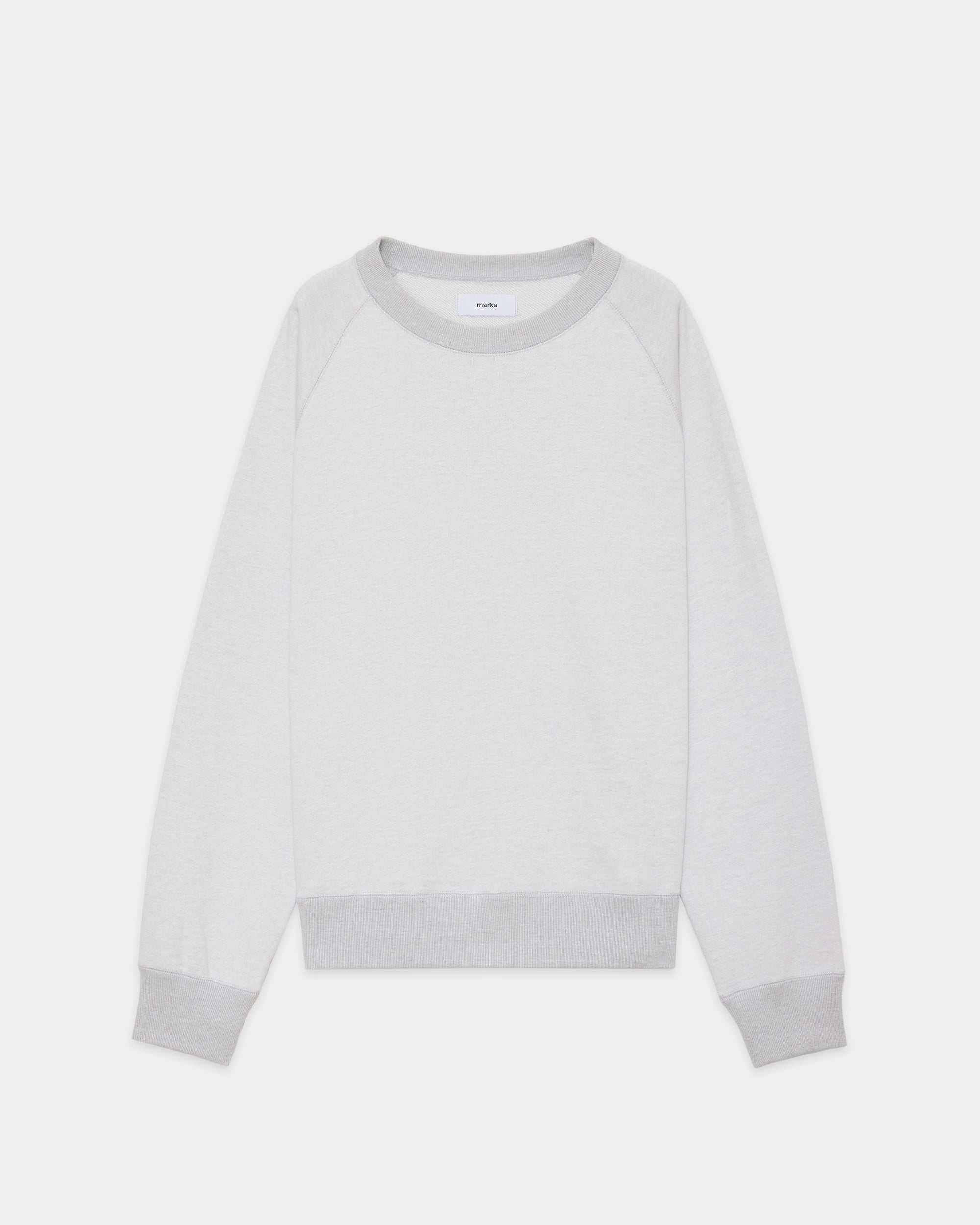 20/10 Recycle Suvin Organic Cotton Fleece Raglan Crew Neck, Heather Gray