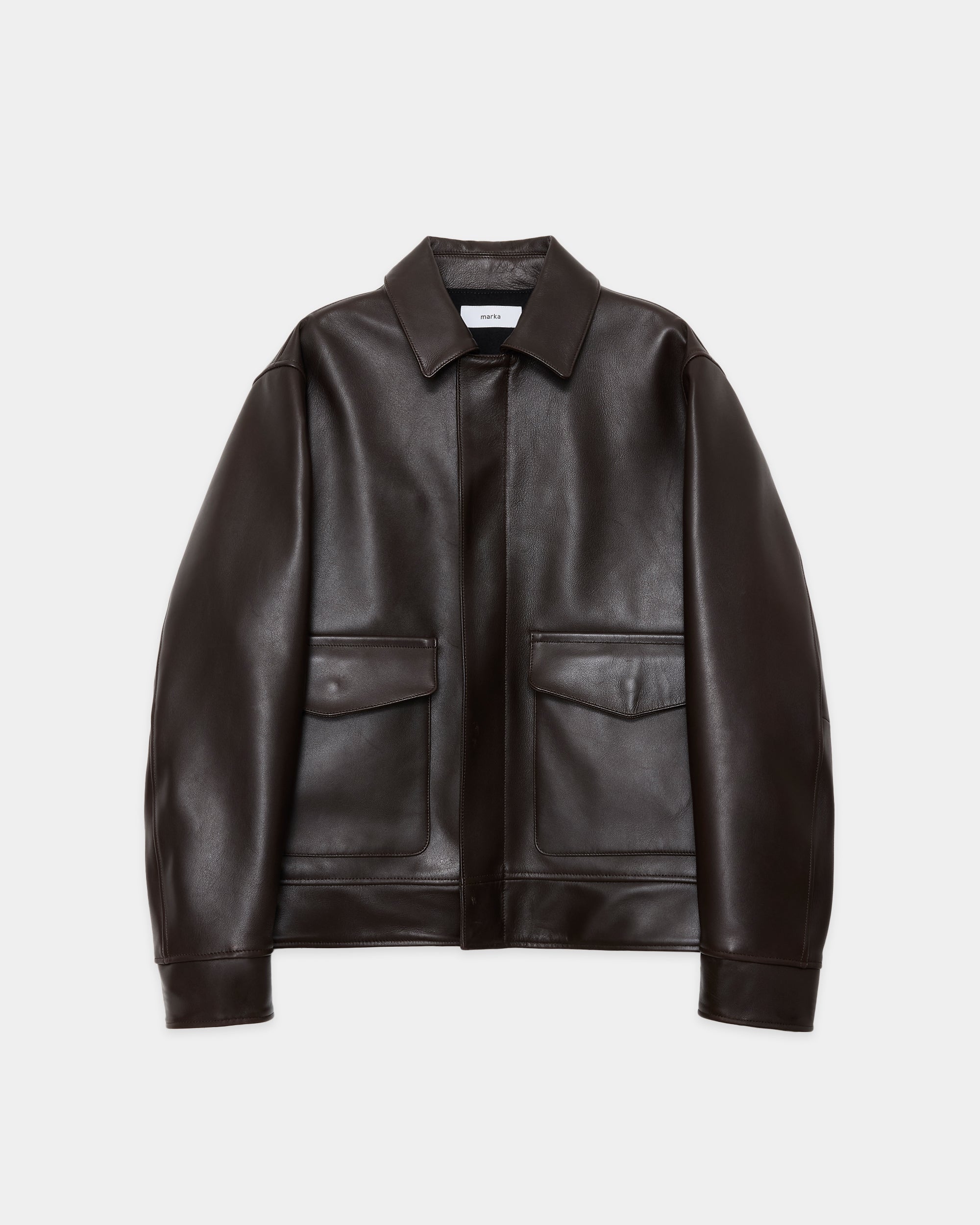 Sheep Leather Leather Flight Jacket, Brown