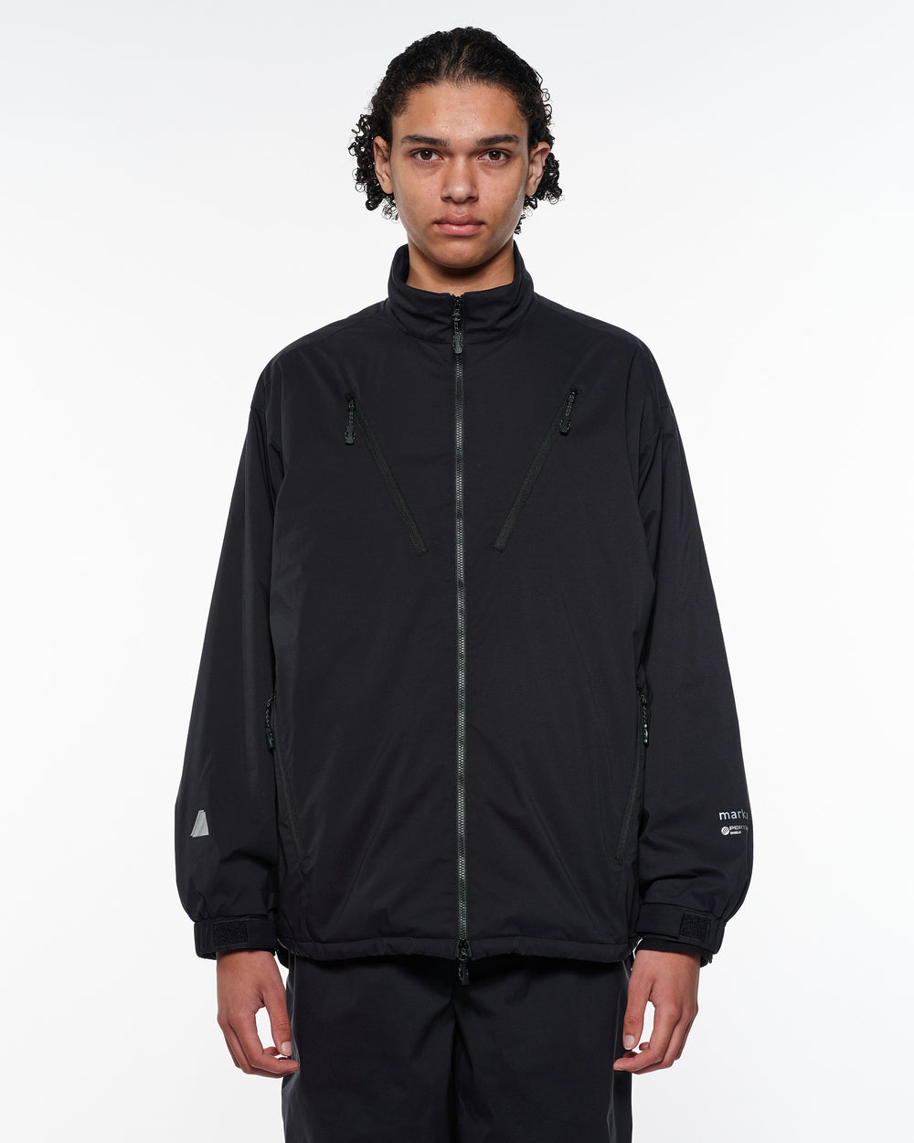 パーテックス3レイヤーナイロンリップストップ / パフドトレーニングジャケット, Black