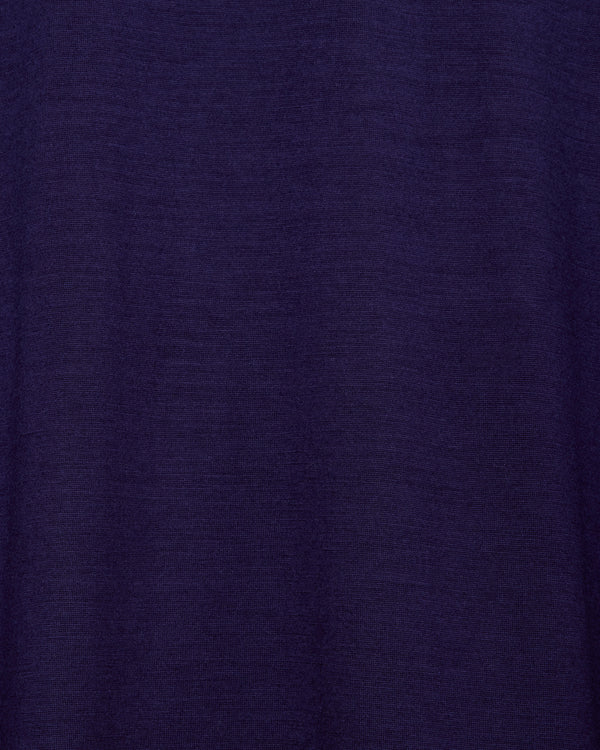 2/72 Wool Single Jersey Washable Crew Neck, Dark Purple