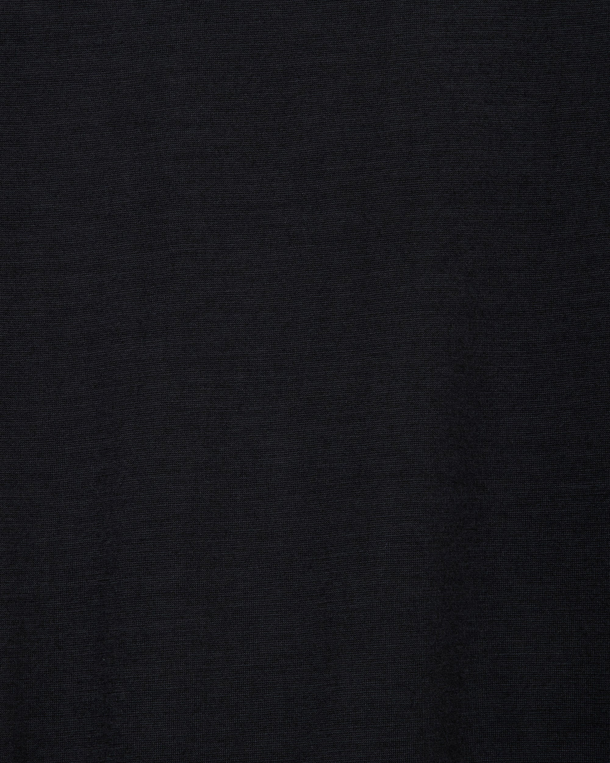 ウォッシャブルウール天竺 / 2ボタンポロL/S Tee, Black