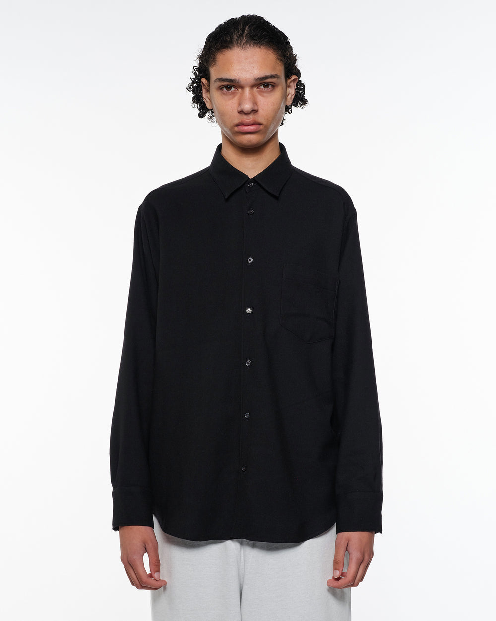 スーパー140'sウールビエラワッシャータンブラー / レギュラーカラーシャツ, Dark Navy