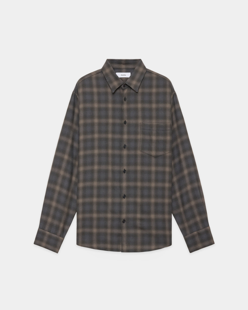 スーパー140'sウールビエラワッシャータンブラー / レギュラーカラーシャツ, Gray Check