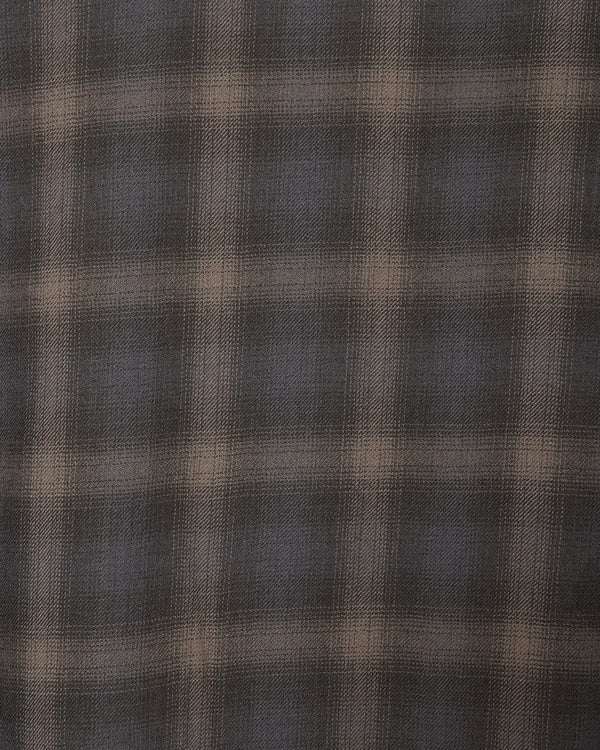 スーパー140'sウールビエラワッシャー タンブラー / ダブルポケットオープンカラーL/Sシャツ, Gray Check