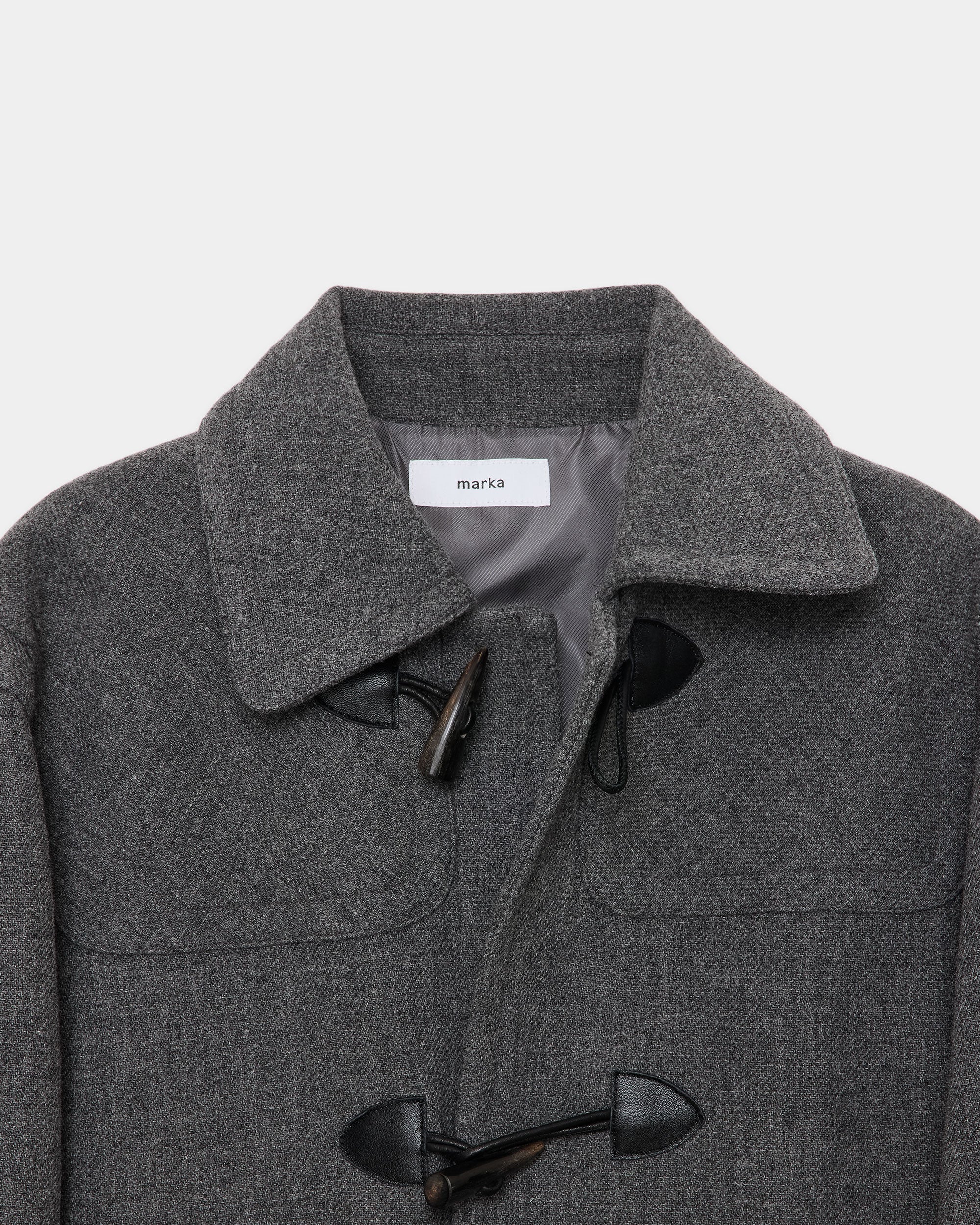 【Exclusive Model】 1/14 Wool Vintage Double Cloth Duffle Coat, Top Gray