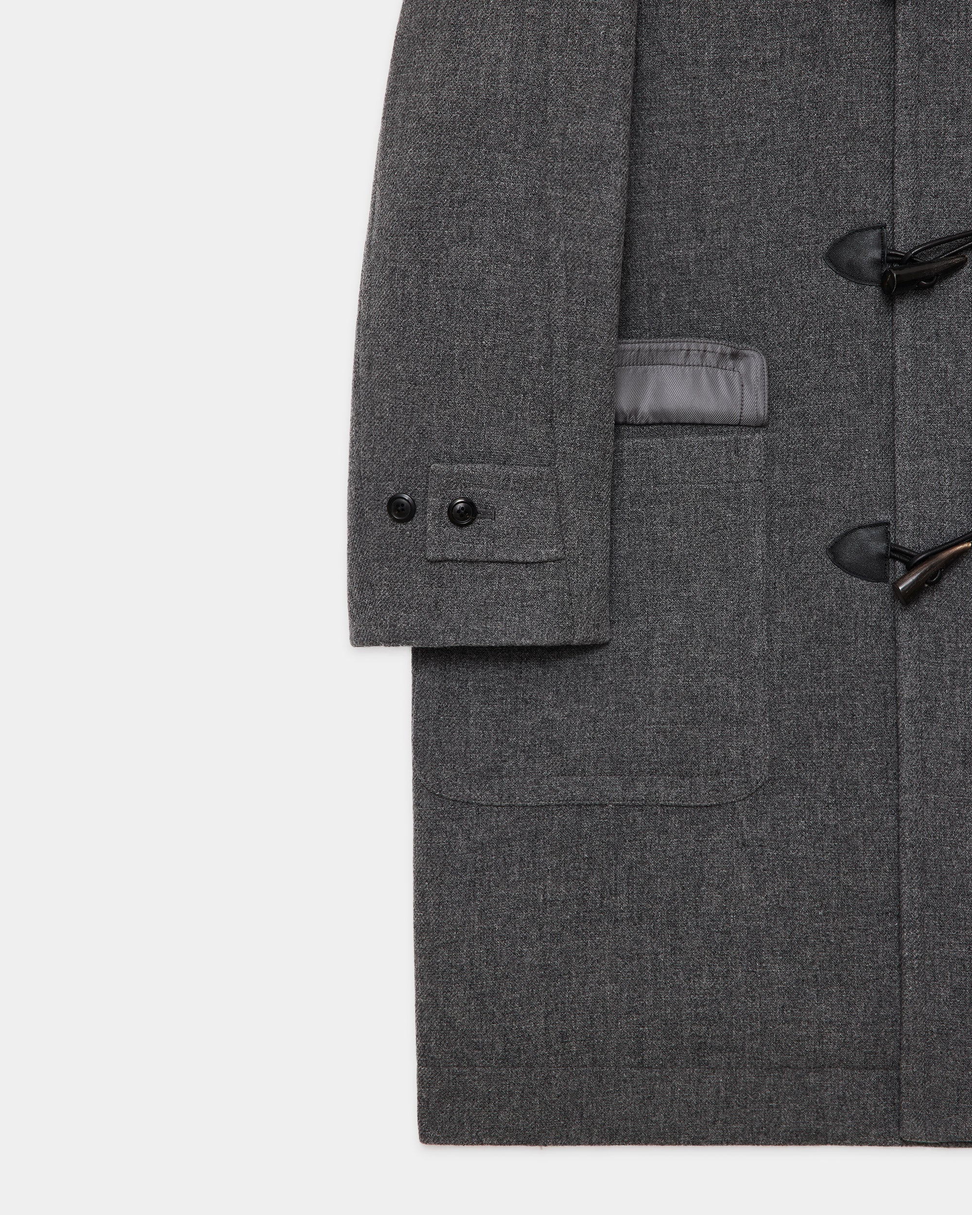 【Exclusive Model】 1/14 Wool Vintage Double Cloth Duffle Coat, Top Gray