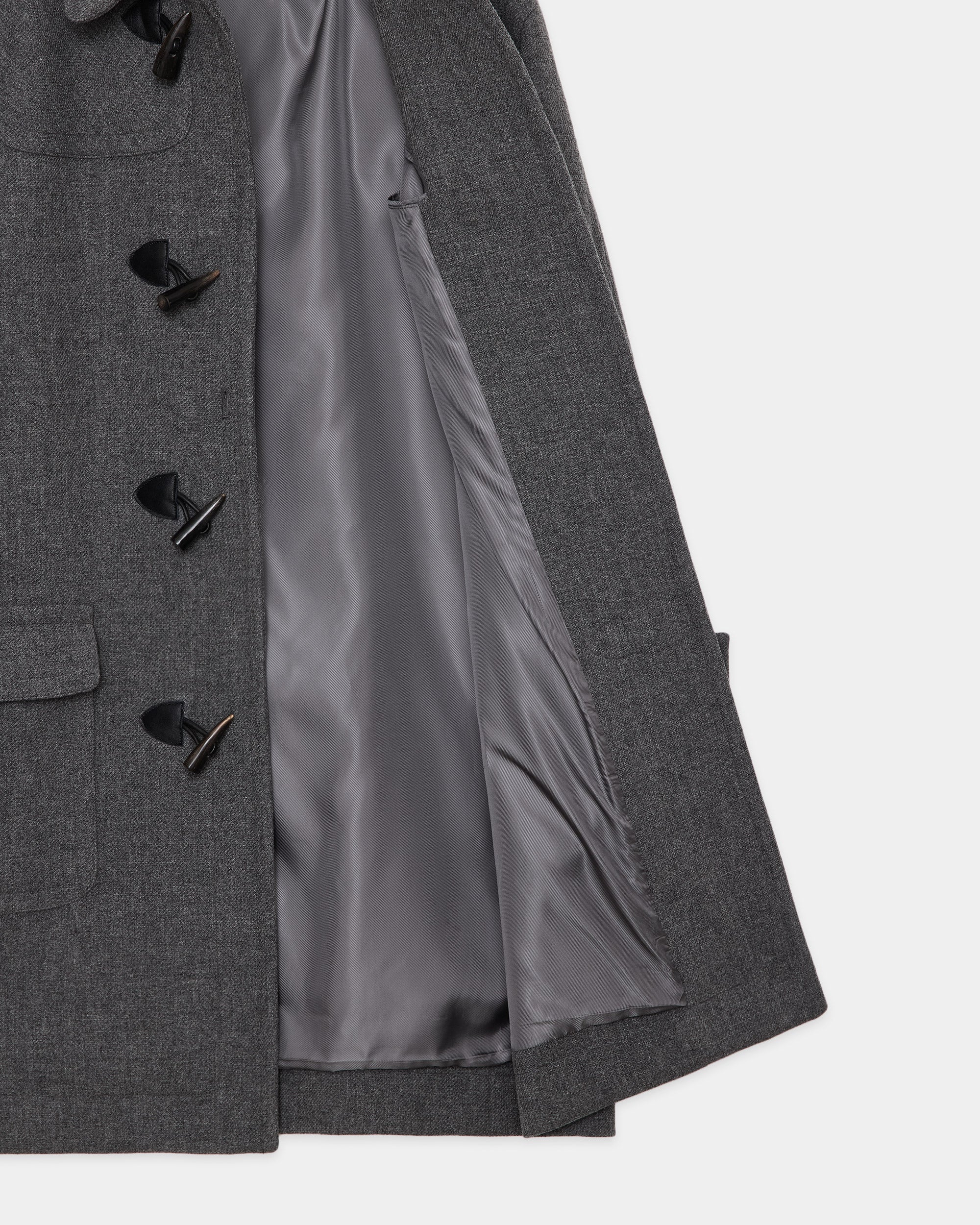 【Exclusive Model】 1/14 Wool Vintage Double Cloth Duffle Coat, Top Gray