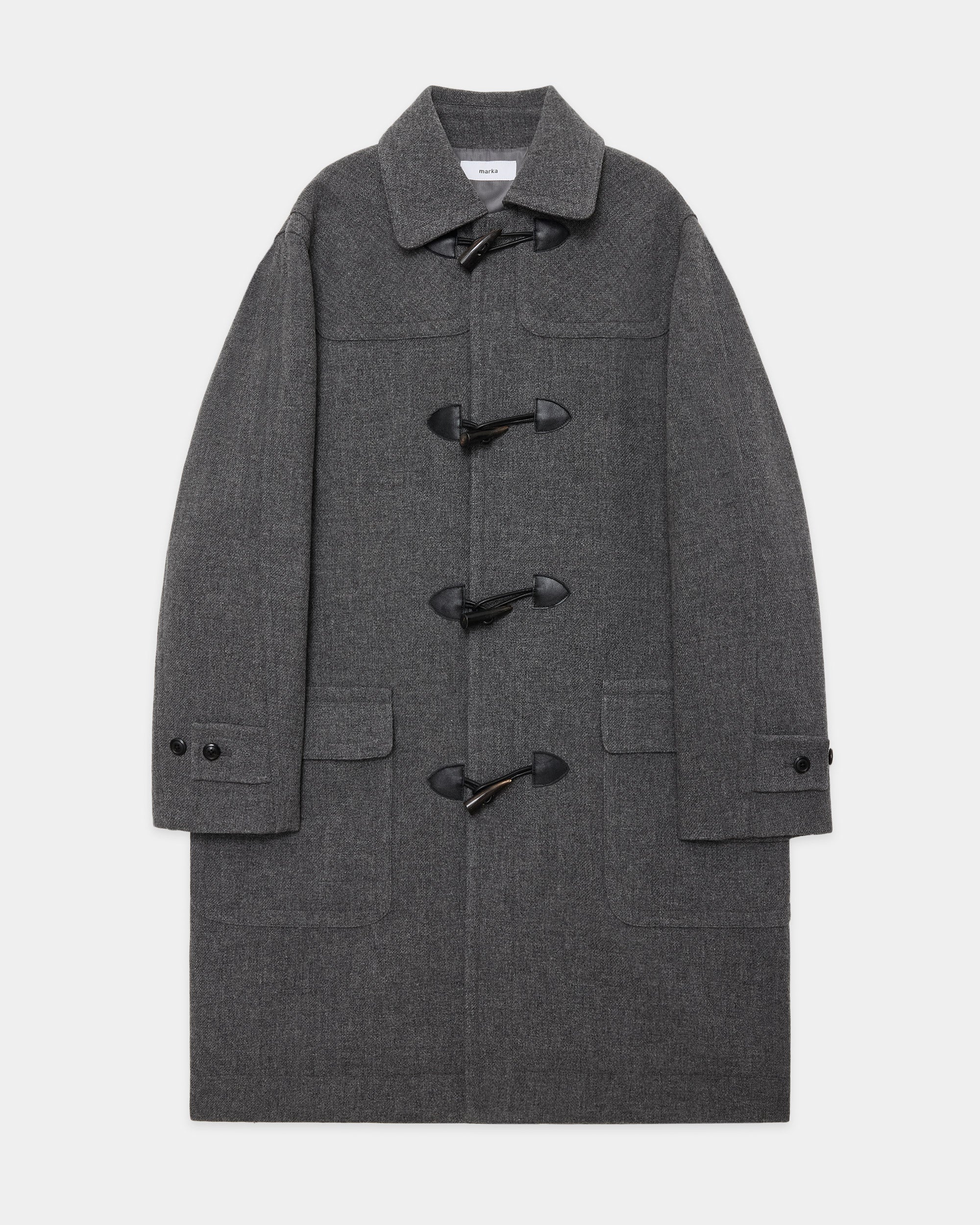 【Exclusive Model】 1/14 Wool Vintage Double Cloth Duffle Coat, Top Gray