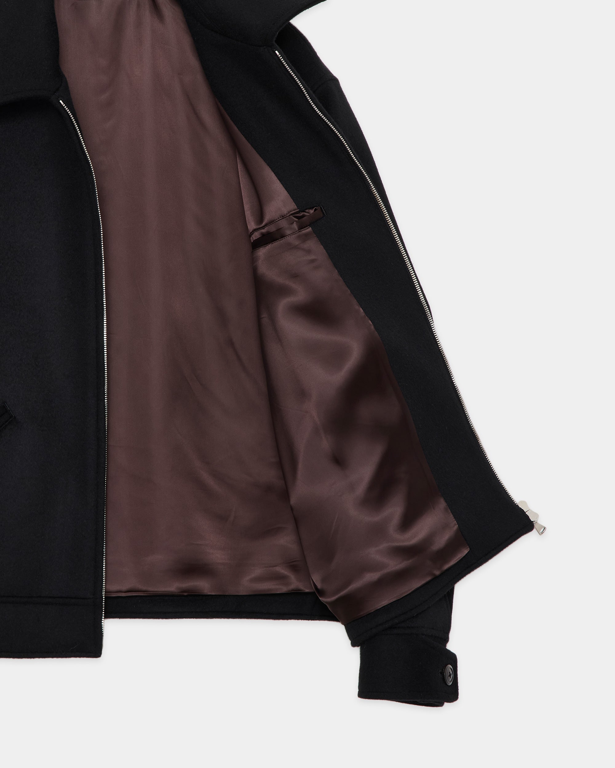 Wool Silk Cashmere Beaver Sports Jacket, Black