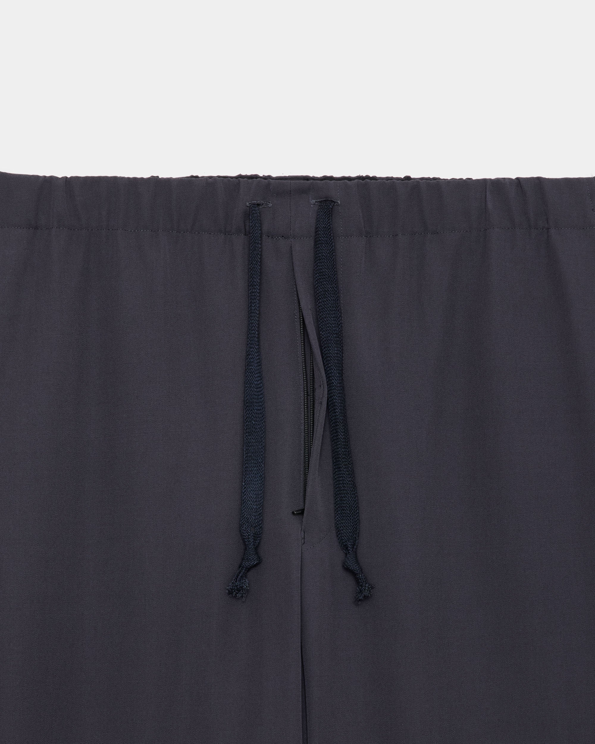 2/60 Washer Wool Gabardine Wide Cylinder Fit Easy Pants, M Gray