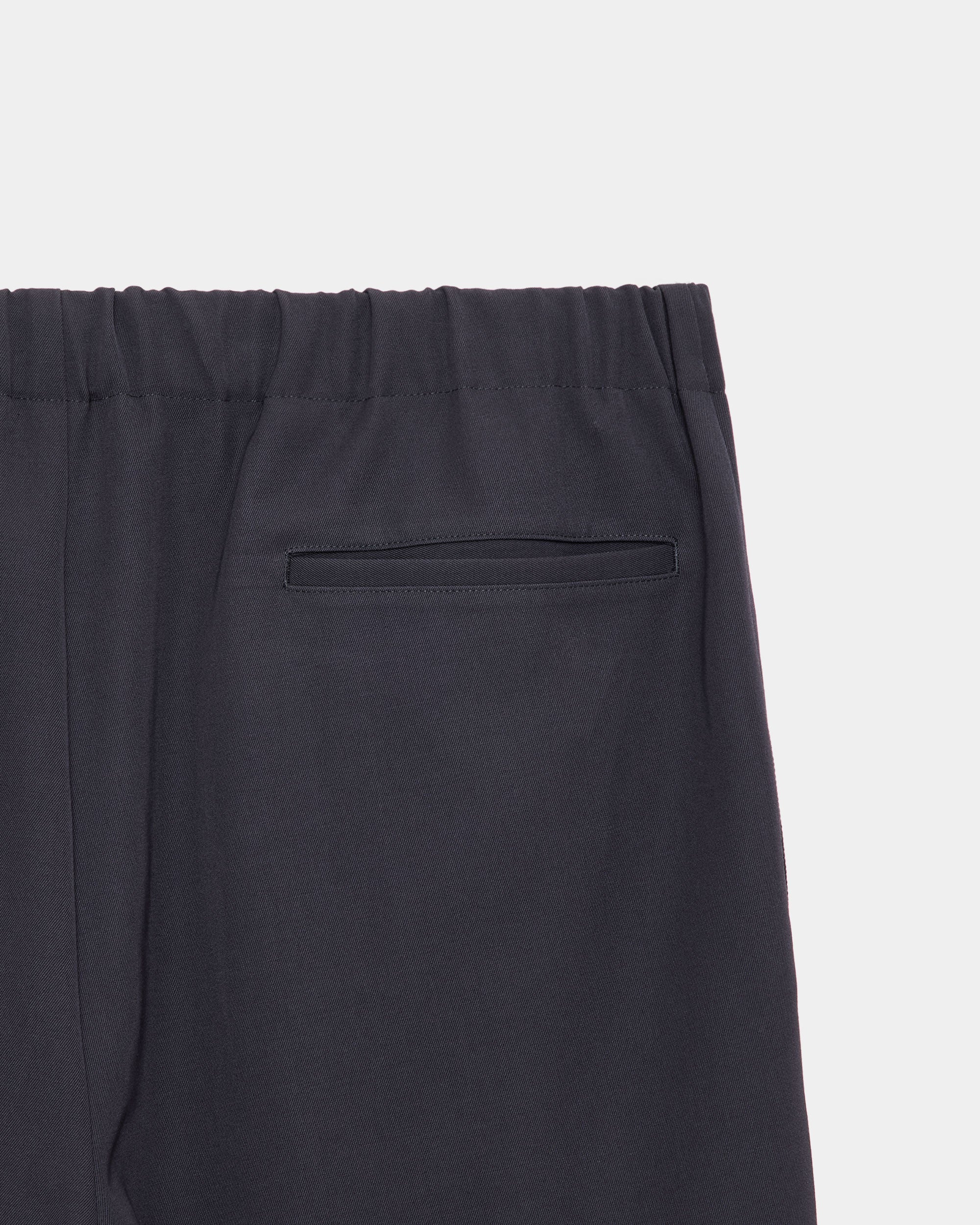 2/60 Washer Wool Gabardine Wide Cylinder Fit Easy Pants, M Gray