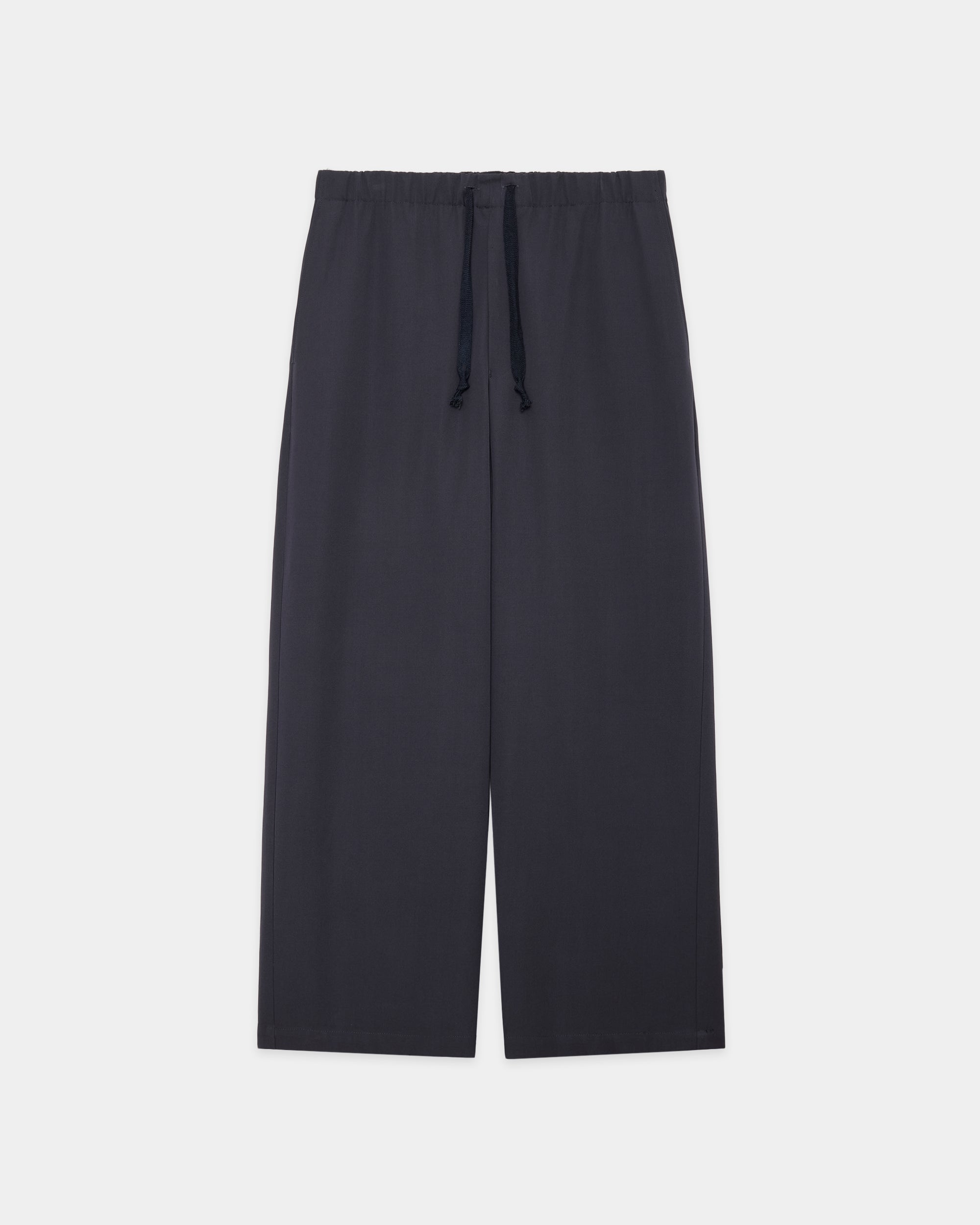 2/60 Washer Wool Gabardine Wide Cylinder Fit Easy Pants, M Gray