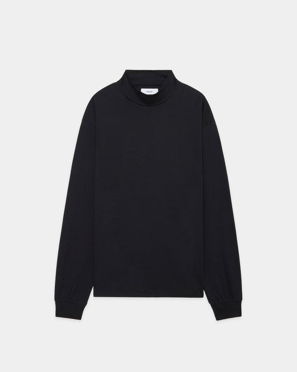 オーガニックコットンスムース / モックネック, Black