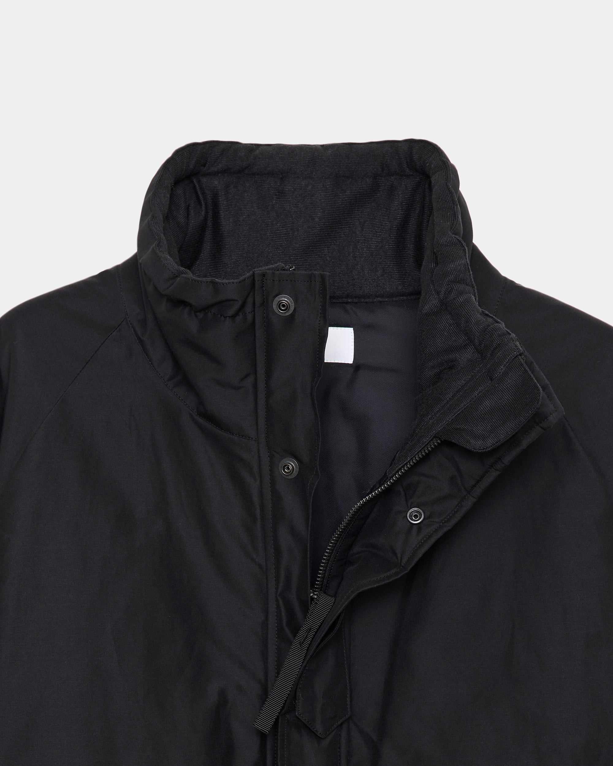 オーガニックコットンブラタクシルク高密度タイプライター / パフドECWCSジャケット, Black