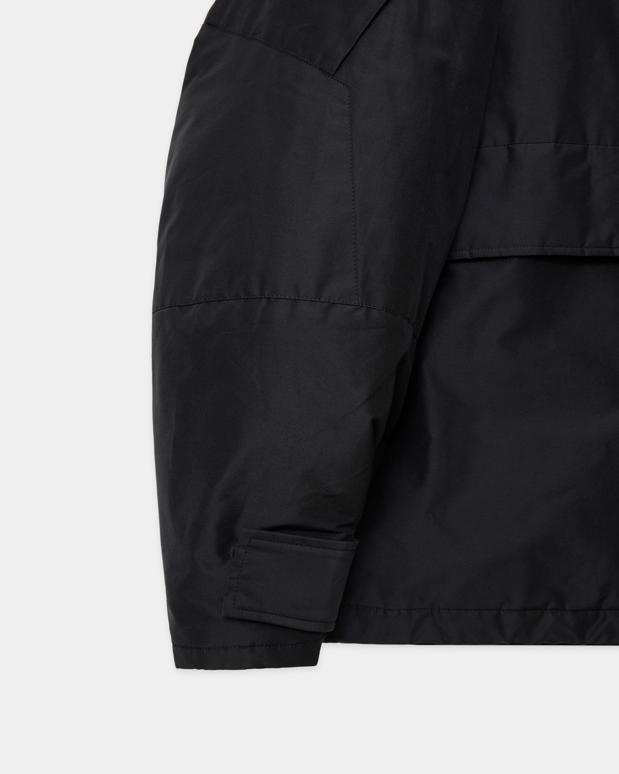 オーガニックコットンブラタクシルク高密度タイプライター / パフドECWCSジャケット, Black