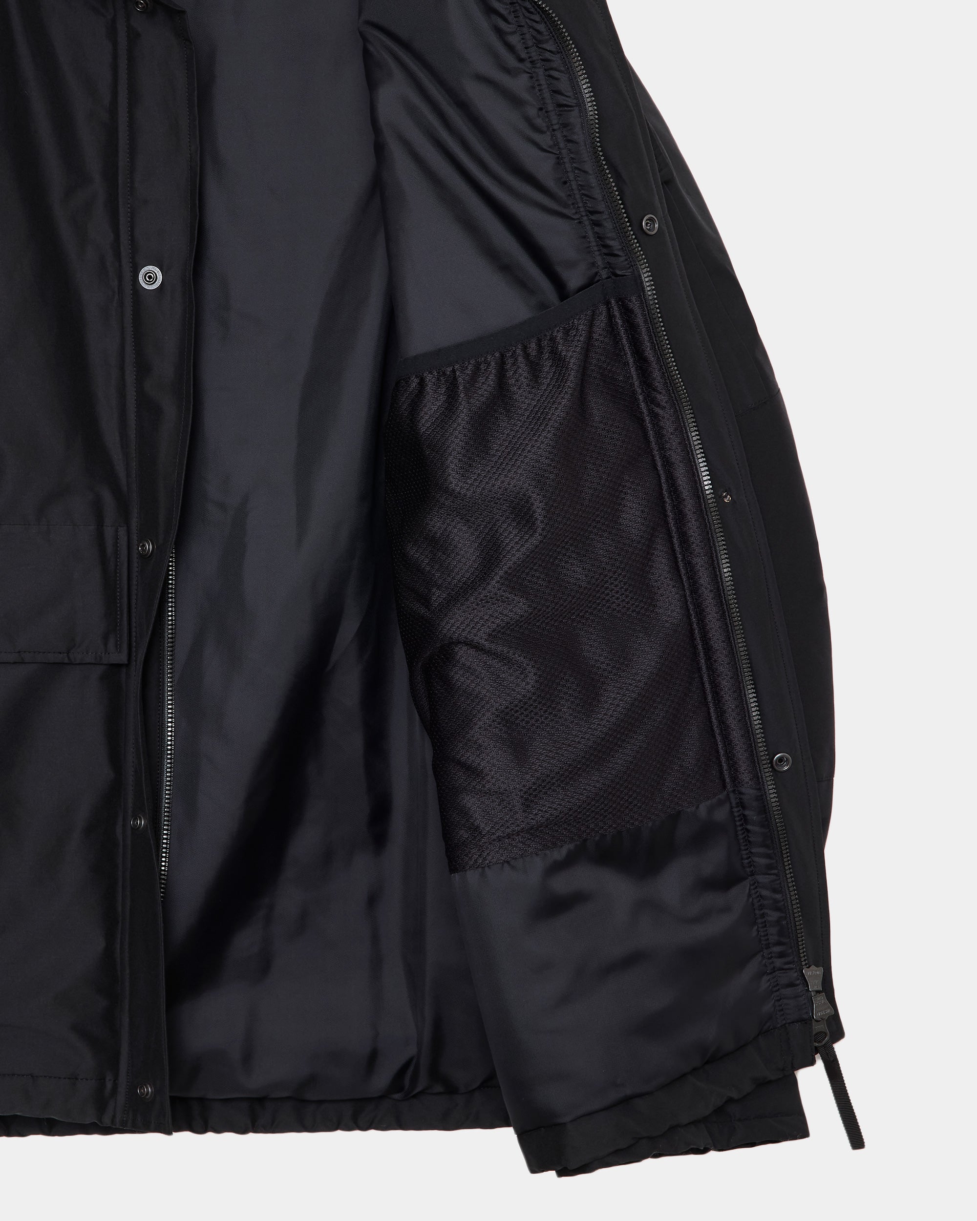 オーガニックコットンブラタクシルク高密度タイプライター / パフドECWCSジャケット, Black