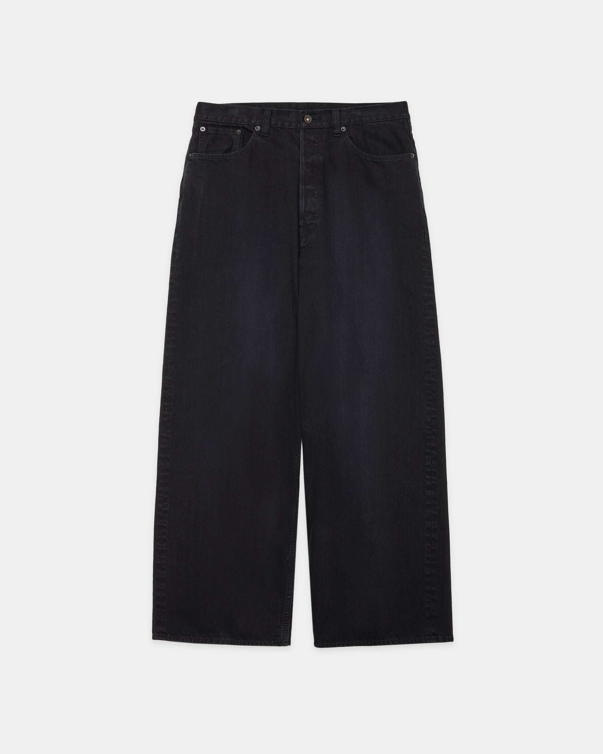 Organic Cotton 12Oz Denim Baggy Jeans, Black
