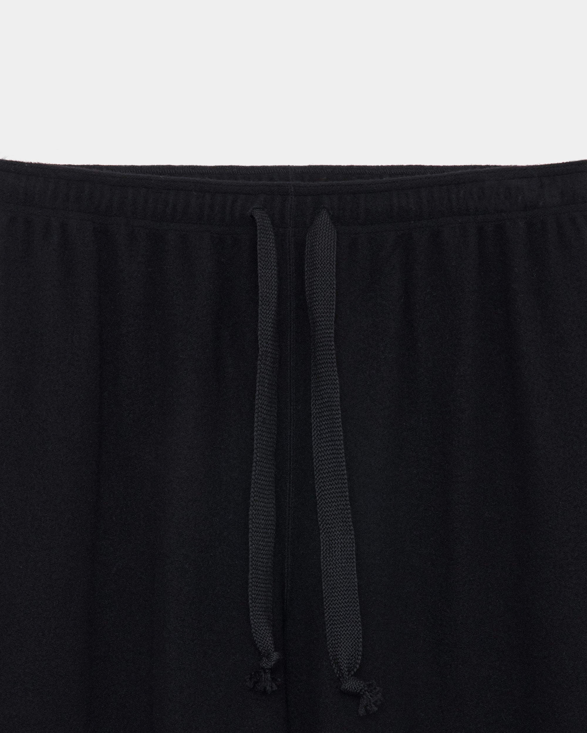 SUPER 130s ウールナッピング / ワイドシリンダーフィットイージーパンツ, Black